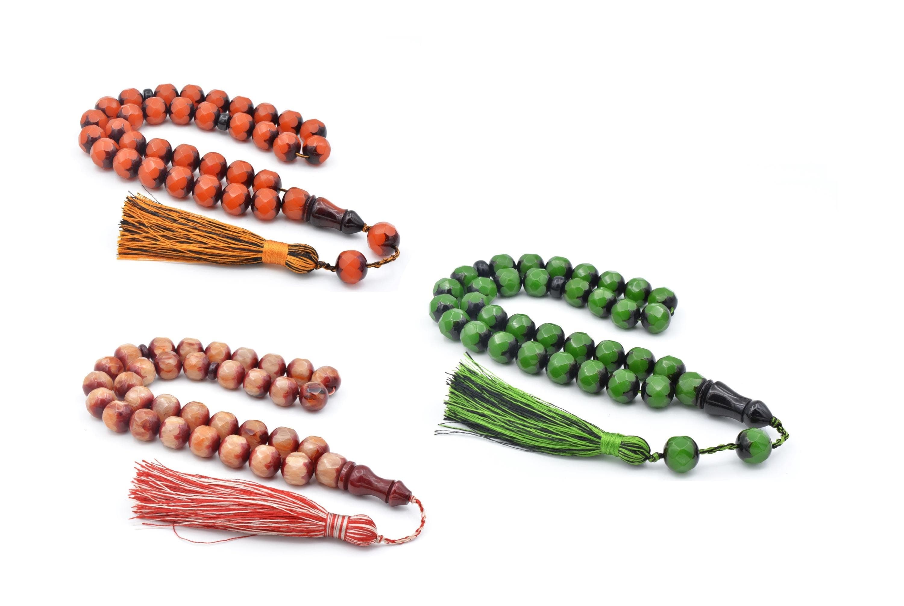 Facet Cut Catalin Rosary 33 Beads, Big Size Tasbih, Islamic, Misbaha, Tasbih, Tasbeeh, Muslim, Faturan Tasbih,Muslim Gift, Prayer Beads, Big