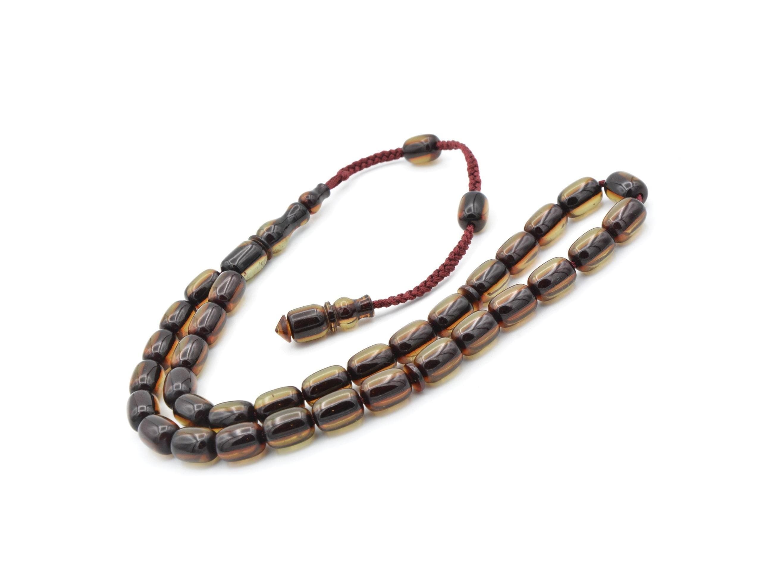 9x12 mm Workmanship Capsule Cut Bakalite Amber Tasbih 33 Beads, Islamic, Misbaha, Rosary, Tasbeeh, Muslim, Tasbih, Muslim Gift, Prayer Beads