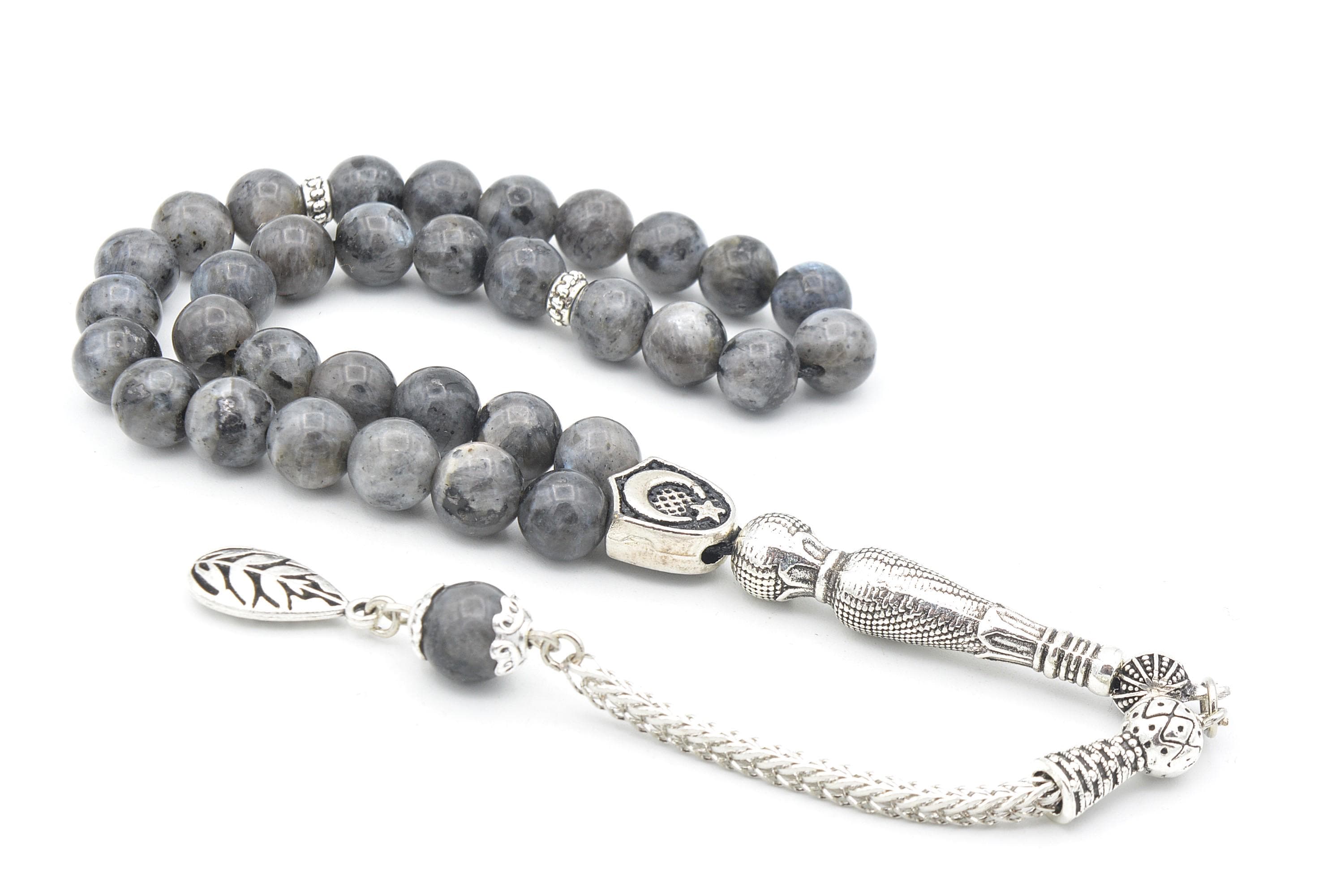 Spectrolite 33 Prayer Beads, Spectrolite 33 Beads Tasbih, Spectrolite Islamic Misbaha, Spectrolite Prayer Beads, Spectrolite Tasbeeh - image 3