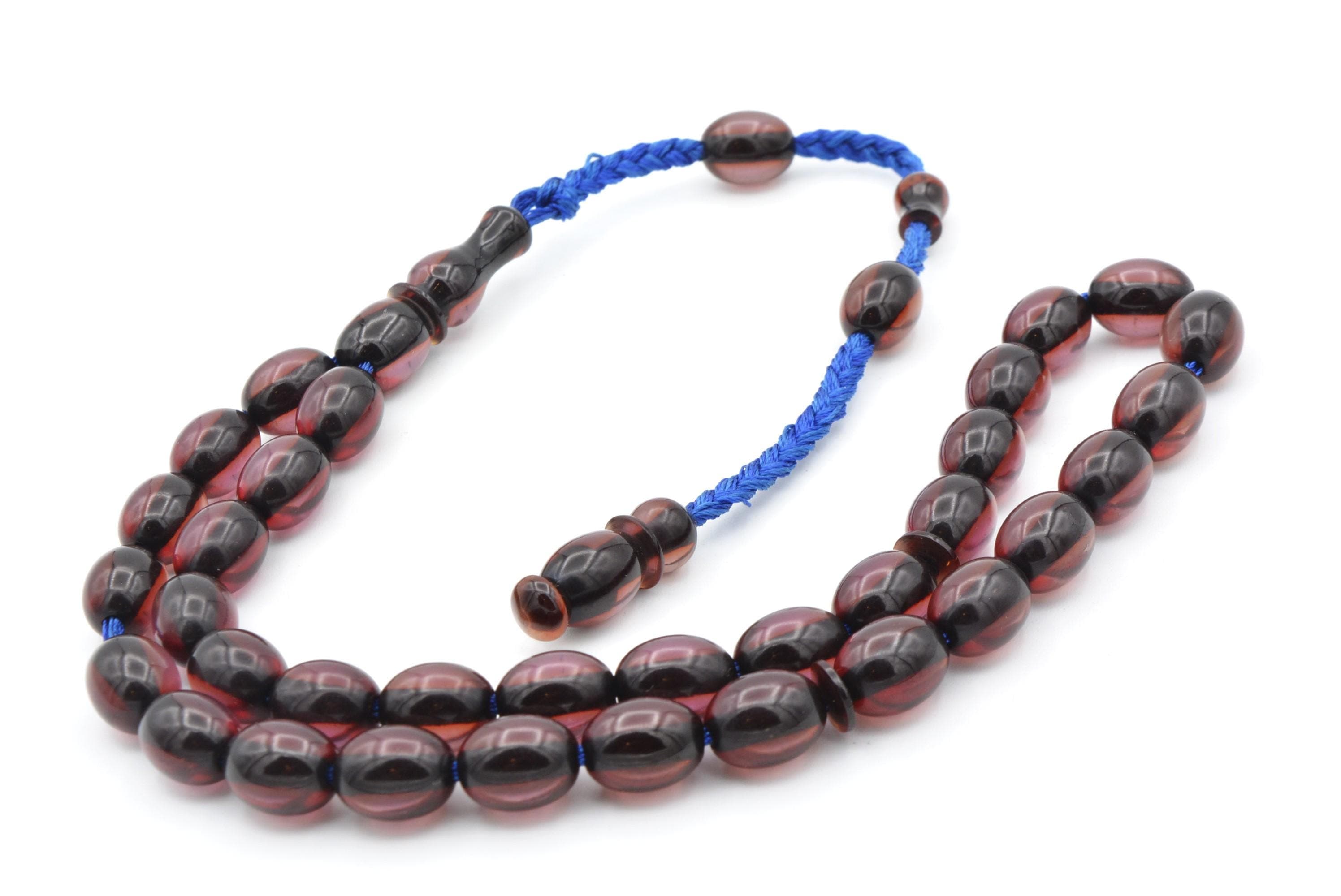 9x12 mm Workmanship Capsule Cut Bakalite Amber Tasbih 33 Beads, Islamic, Misbaha, Rosary, Tasbeeh, Muslim, Tasbih, Muslim Gift, Prayer Beads - image 4