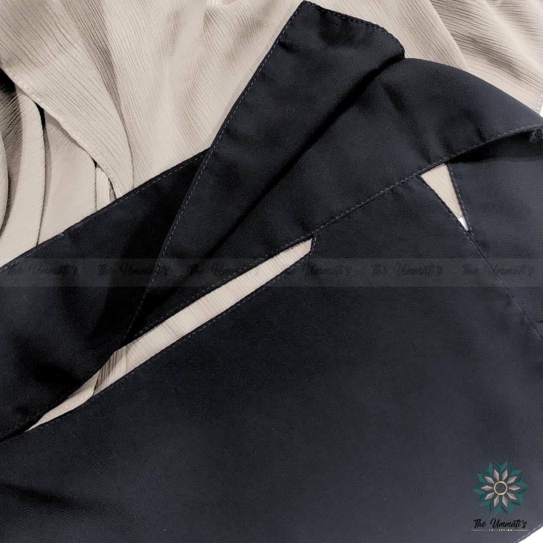 Single Layer Niqab No Pinch - Black - image 3