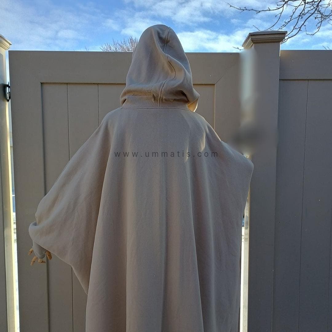 Haya Poncho Abaya Coat - Beige Gray - image 4