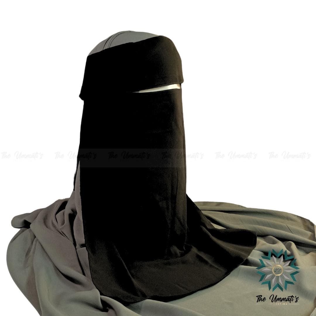 Single Layer Niqab No Pinch With Flap - Black - image 4