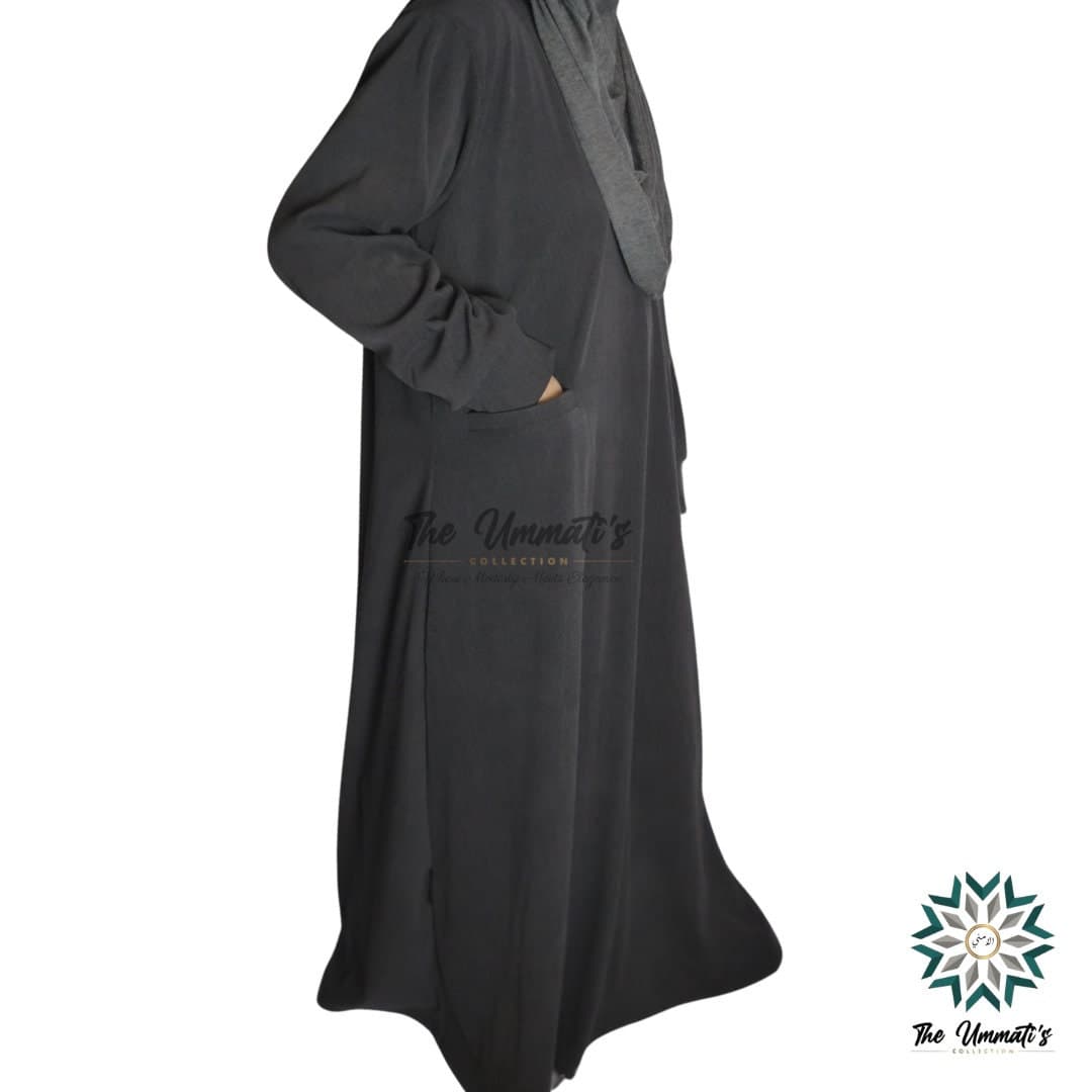 Winter/Fall Abaya- (Dark Gray) - image 4