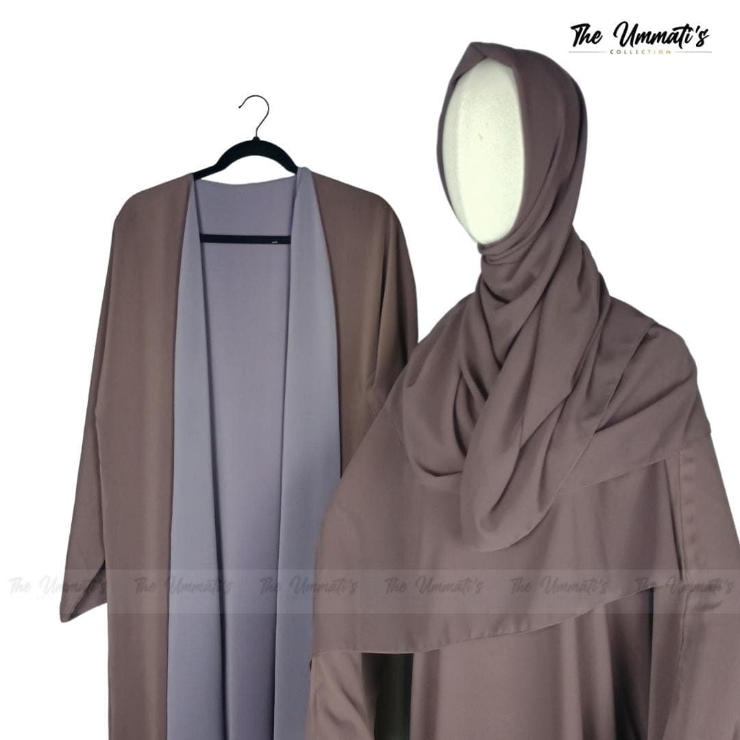 Abaya Hareerah luxury set - (Lavender Mist)