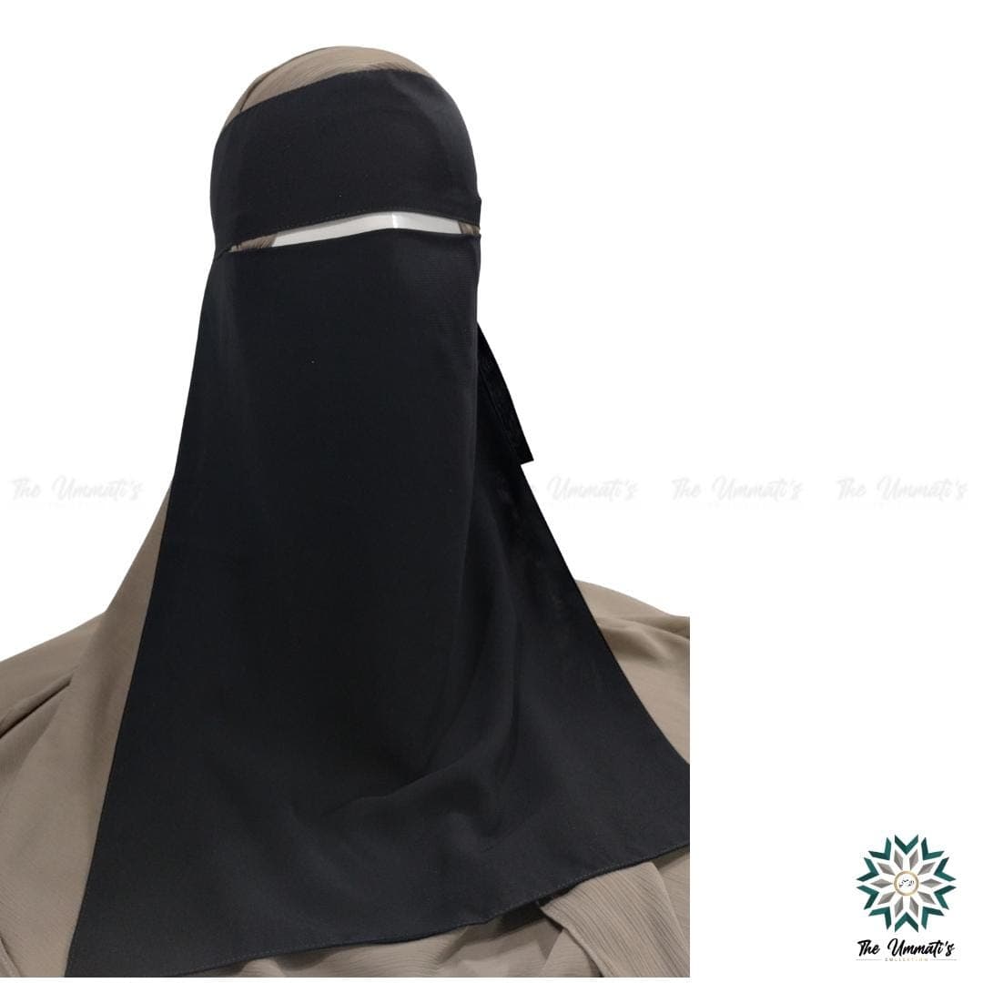 Single Layer Niqab Pinch - Black - image 3