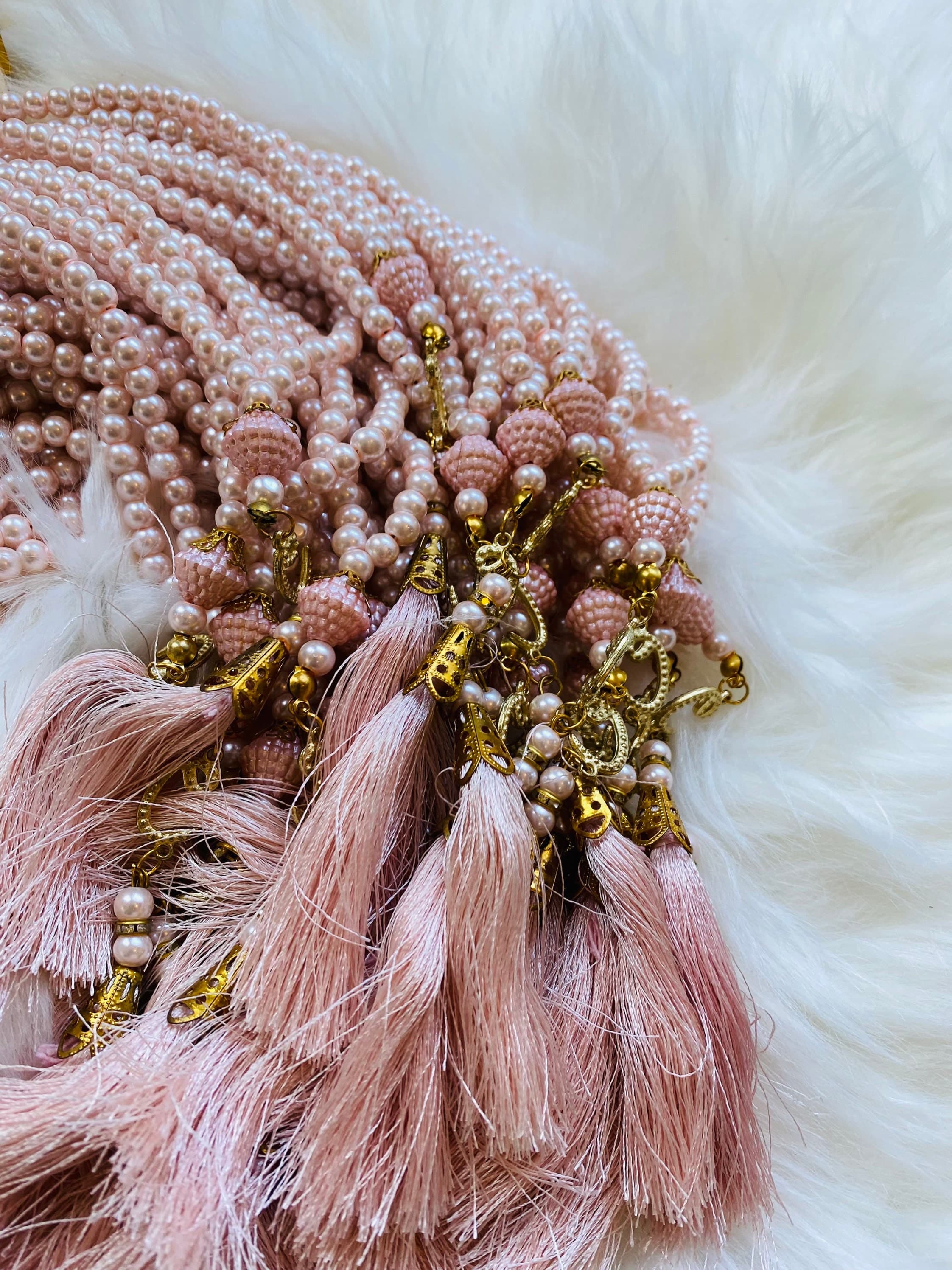 Pink Pearl 99 Bead Tasbeeh: Islamic Prayer Beads with Swarovski Stone - image 5
