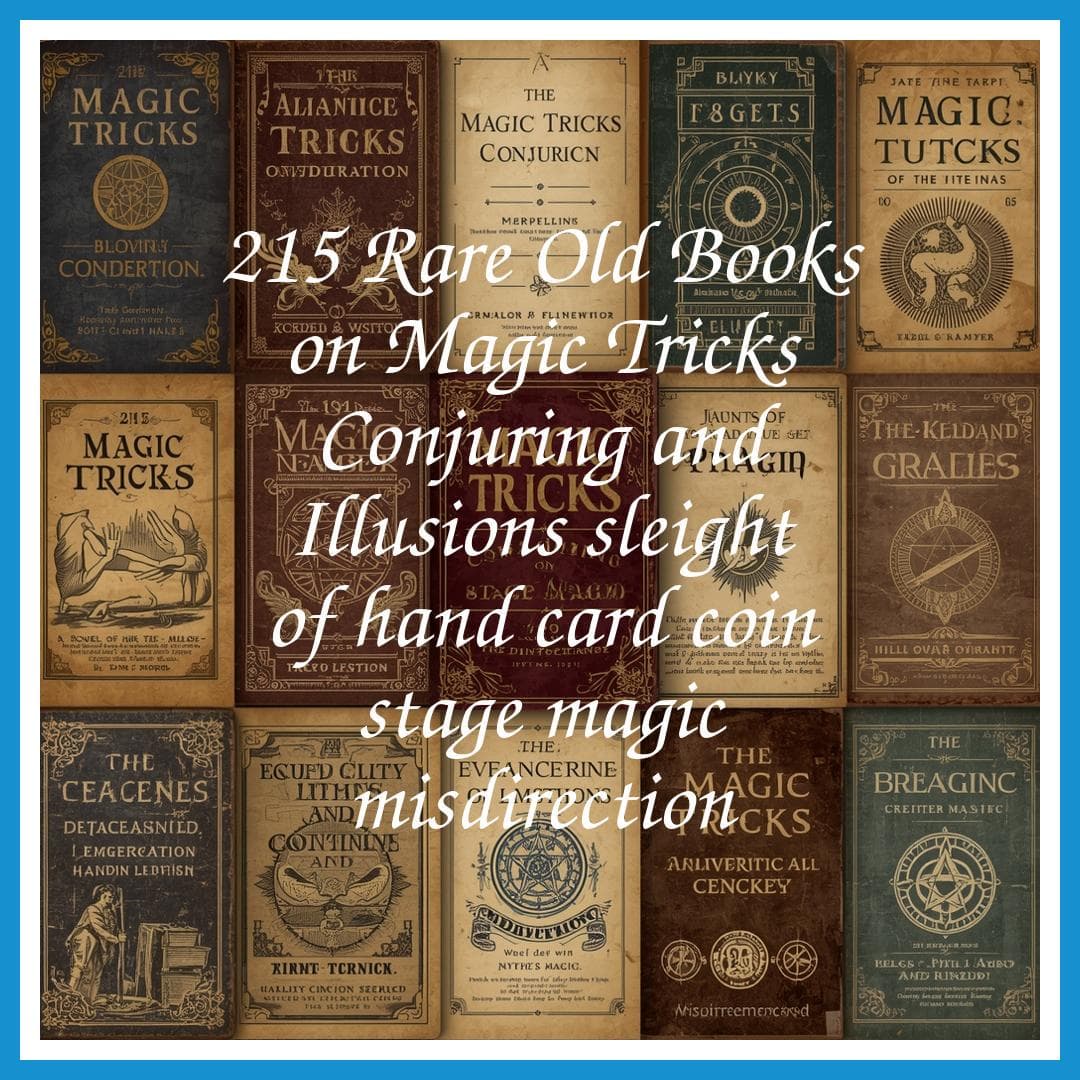 215 Rare Old Books on Magic Tricks Conjuring and Illusions sleight of hand card coin stage magic misdirection - Instant PDF Download