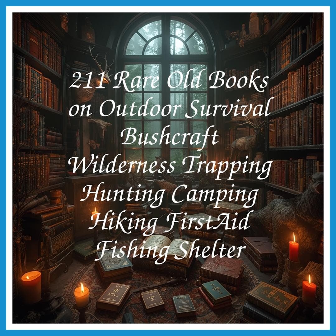 211 Rare Old Books on Outdoor Survival Bushcraft Wilderness Trapping Hunting Camping Hiking FirstAid Fishing Shelter - Instant PDF DownloaD
