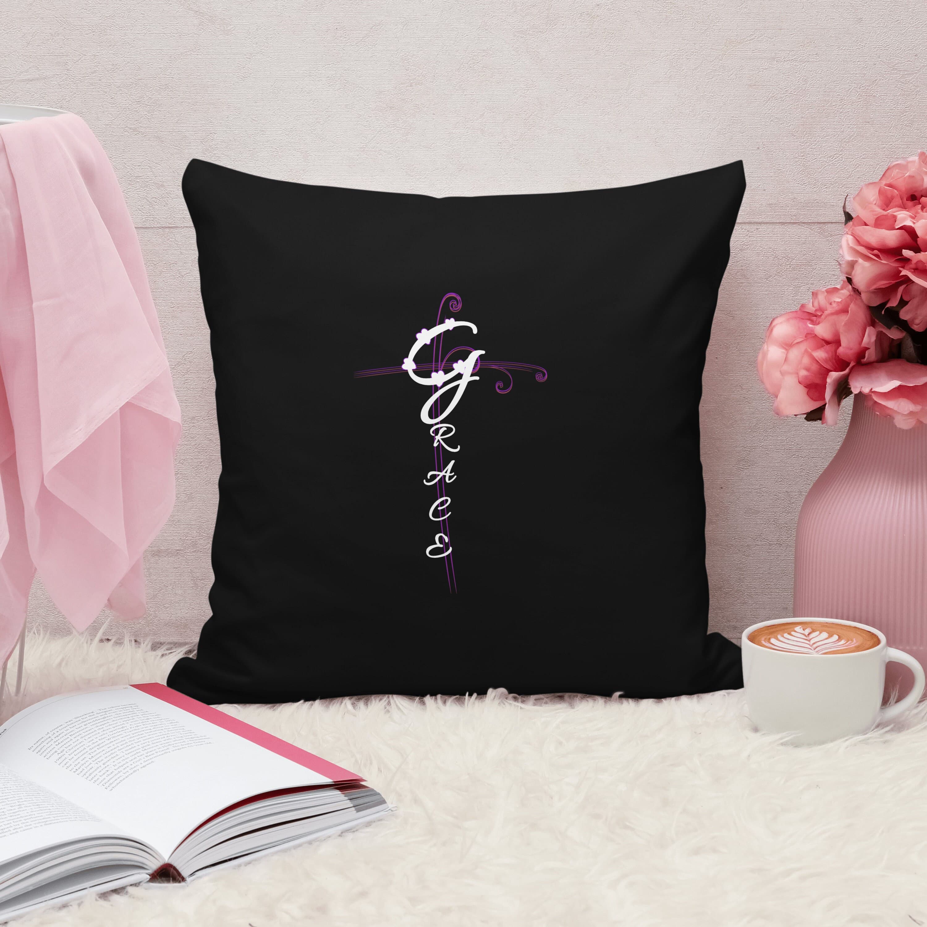 Grace & Purple Cross Christian Artwork - "God's Grace = Favor" Digital Download - image 3