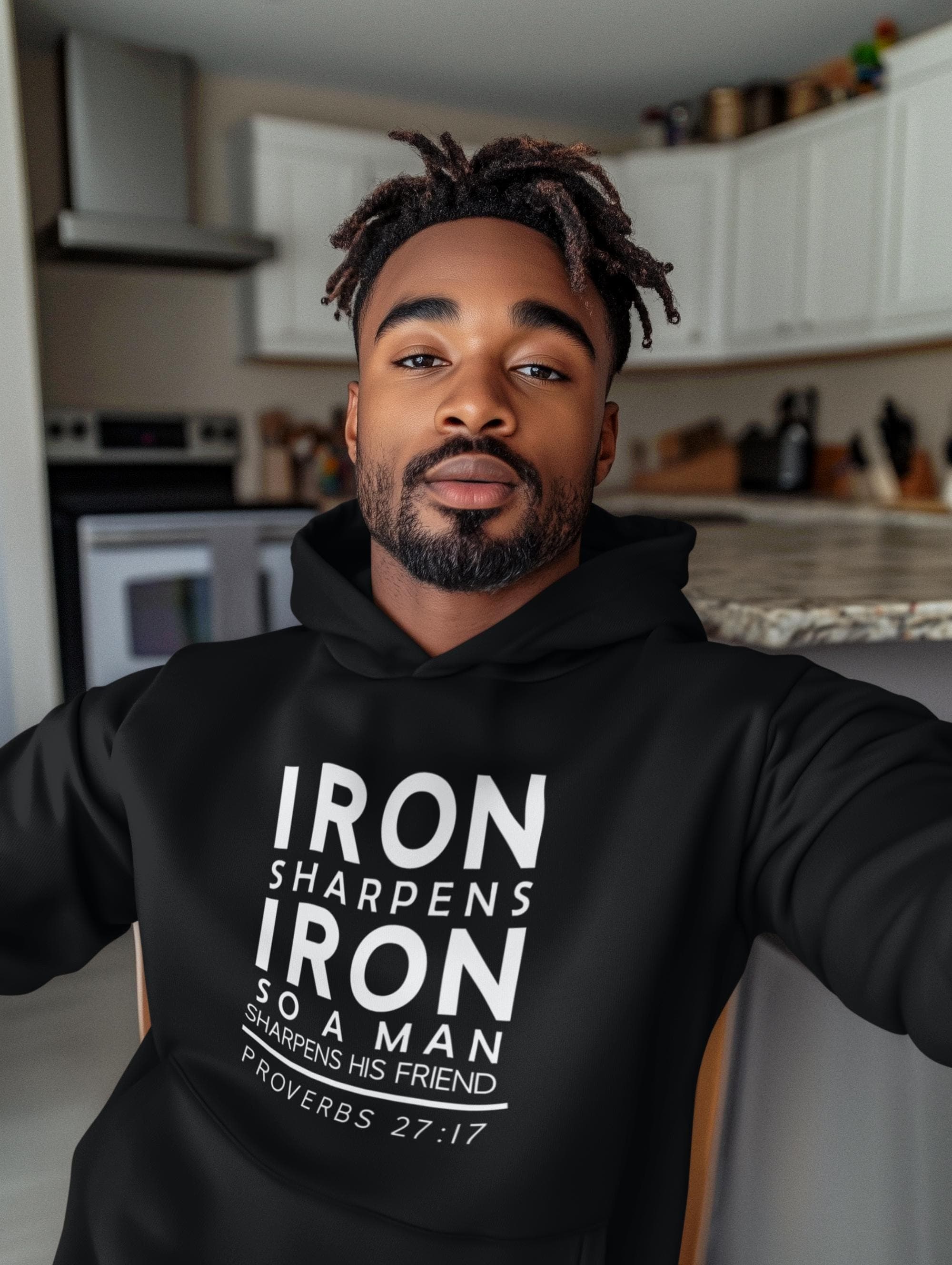 Iron Sharpens Iron Hoodie Christian Sweatshirt | Men's Bible Verse Gift | Faith Streetwear - image 4