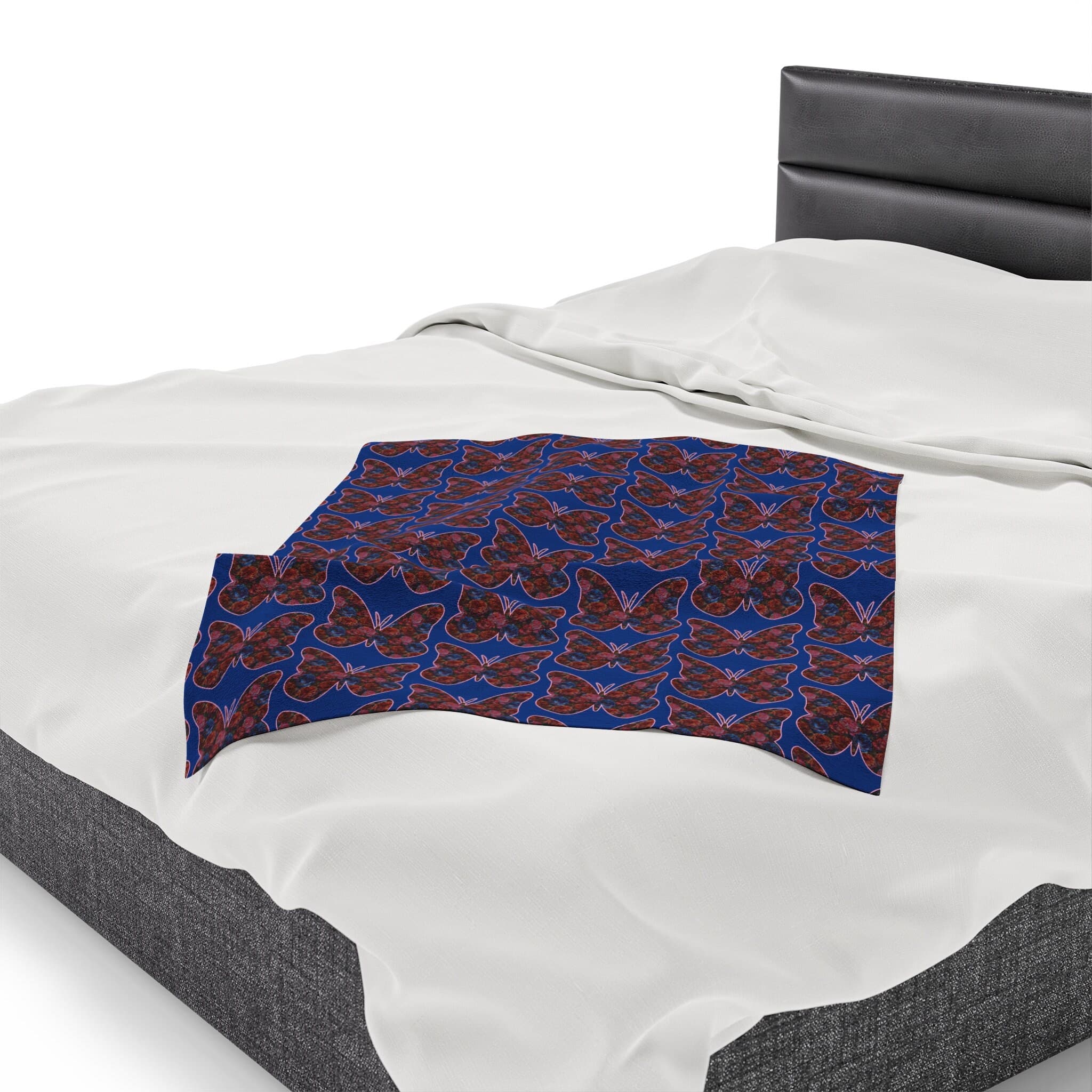 Butterfly Floral Pattern Velveteen Plush Blanket - image 5