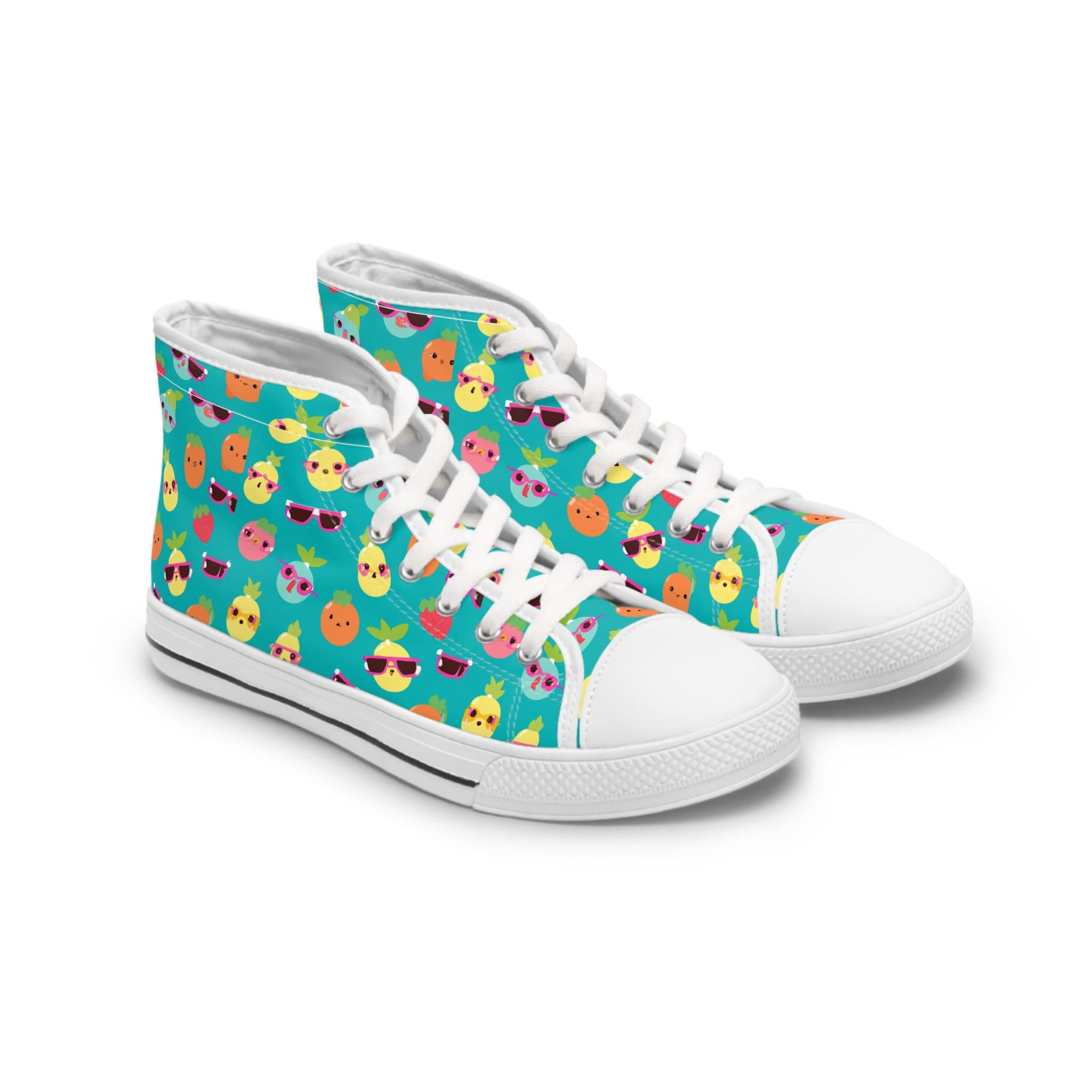 Summer Fruit High Top Sneakers | Playful Pattern Shoes