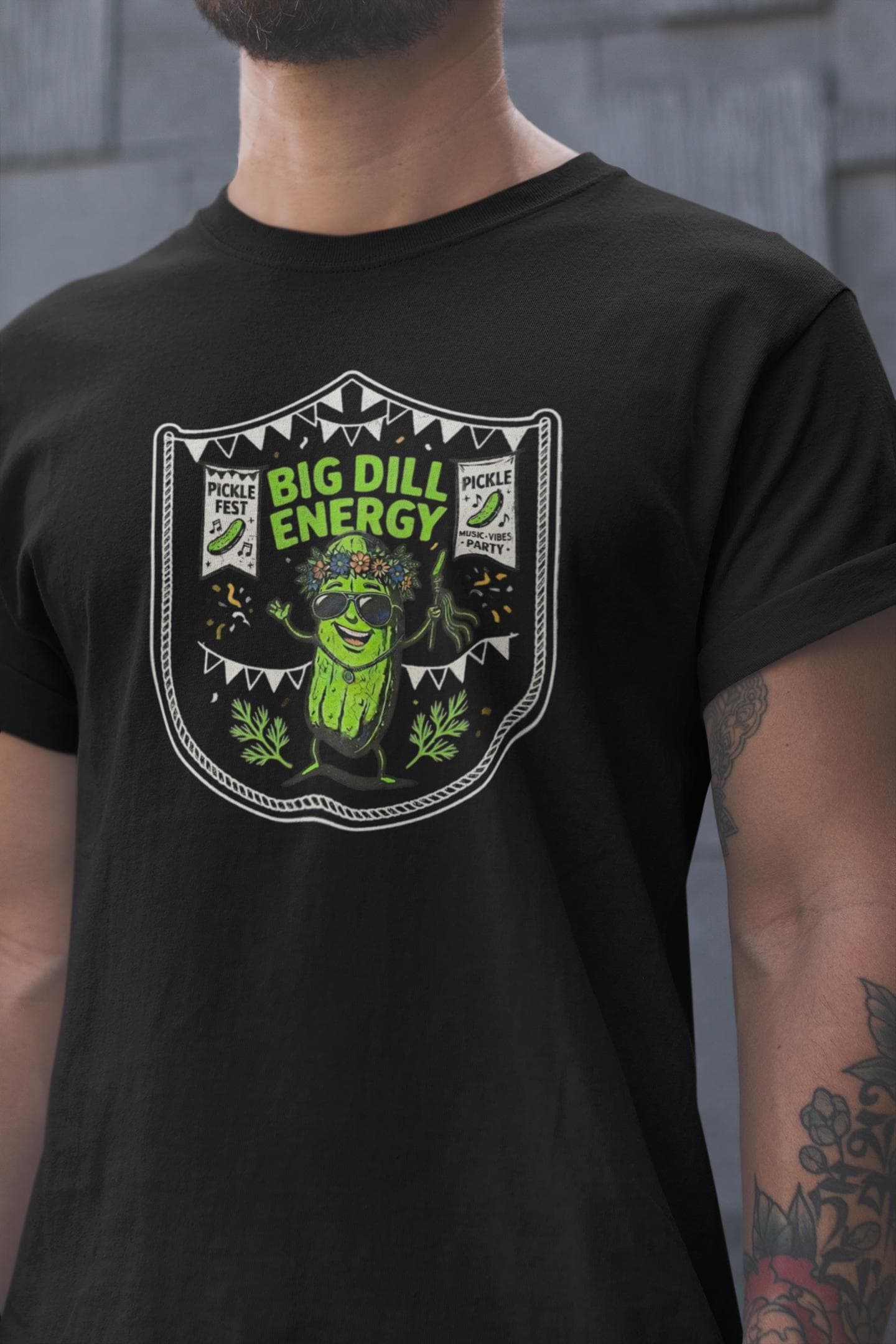 Big Dill Energy Pickle Fest T-Shirt, Funny Food Festival Graphic Tee - image 3