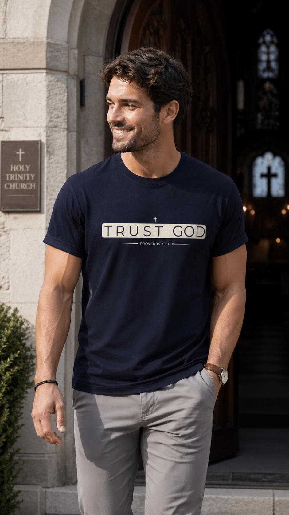 Trust God Shirt Proverbs 3 5 6 Minimalist Christian Tee Faith Based Gift Scripture Shirt - image 4