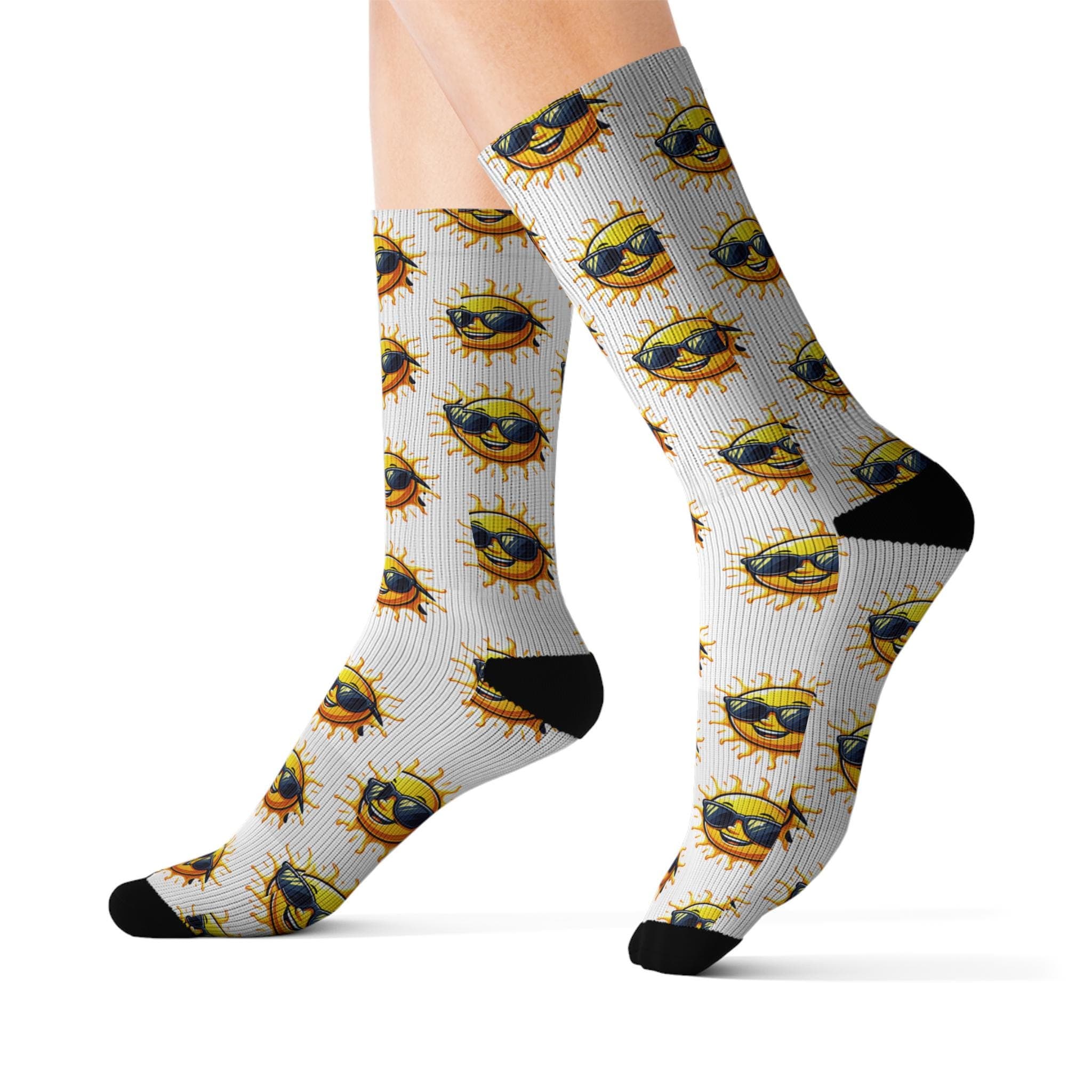 Smiling Sun Socks - Fun & Vibrant Sun With Sunglasses