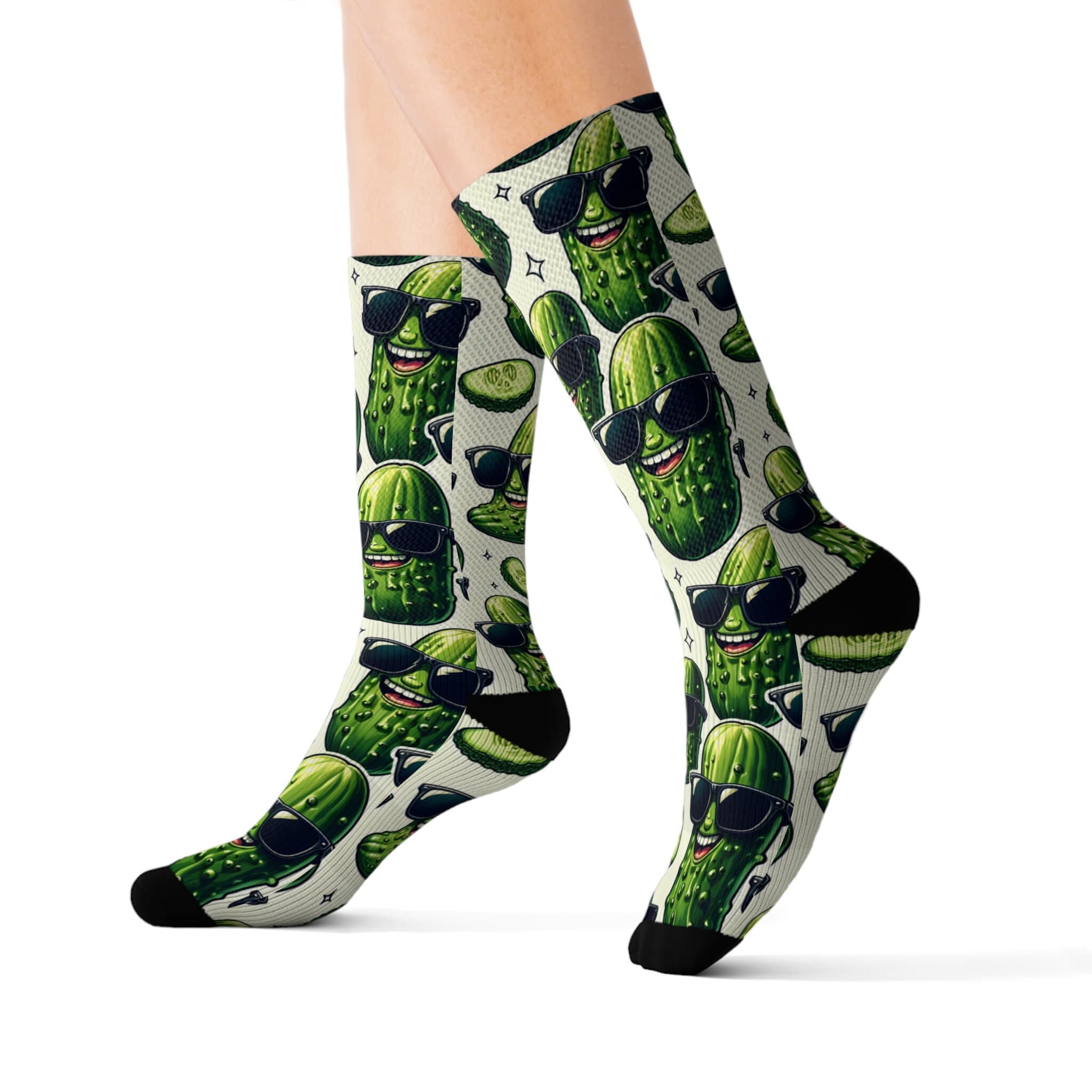 Smiling Dill Pickle Socks: Fun Sunglasses Pattern - image 4