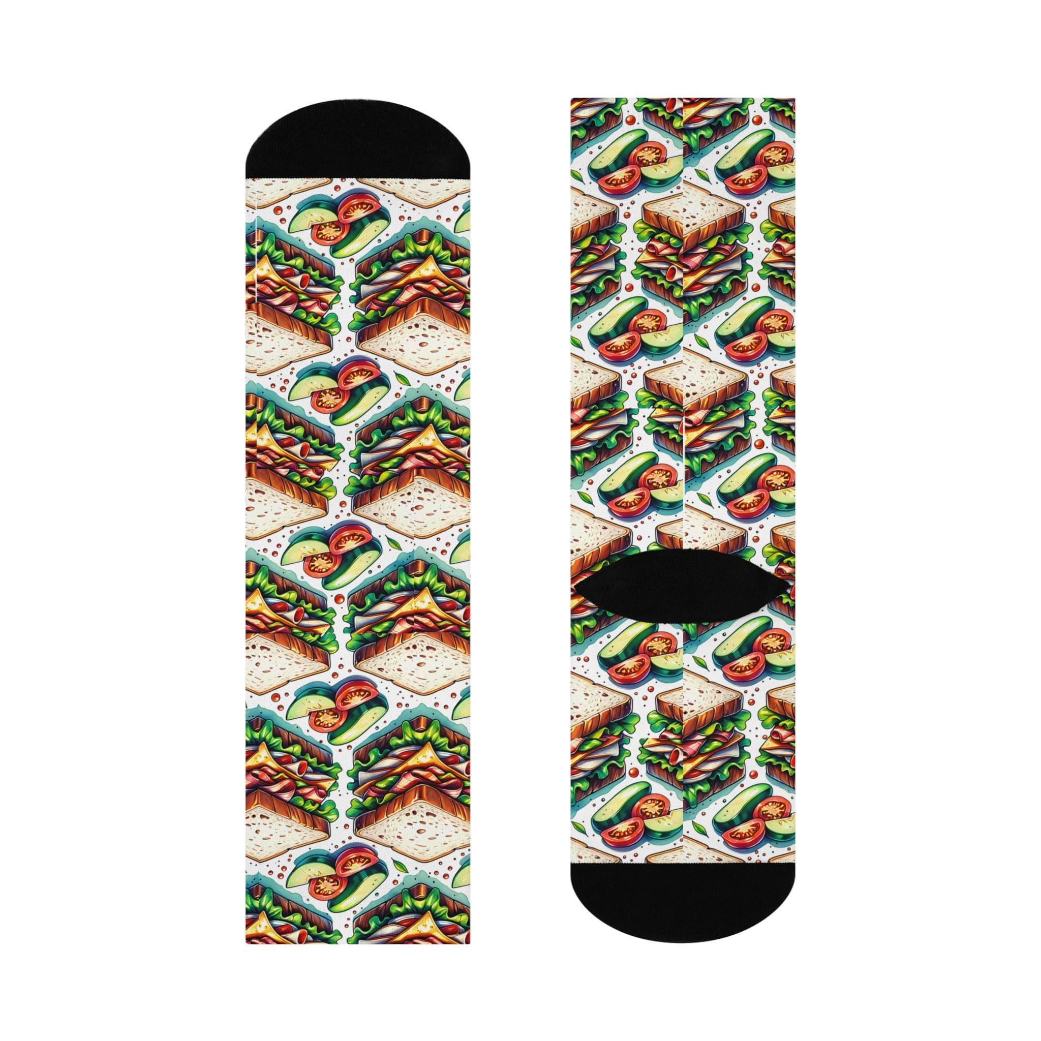 Mismatched Food Socks: Pickle & Sandwich Novelty Crew Socks - image 4