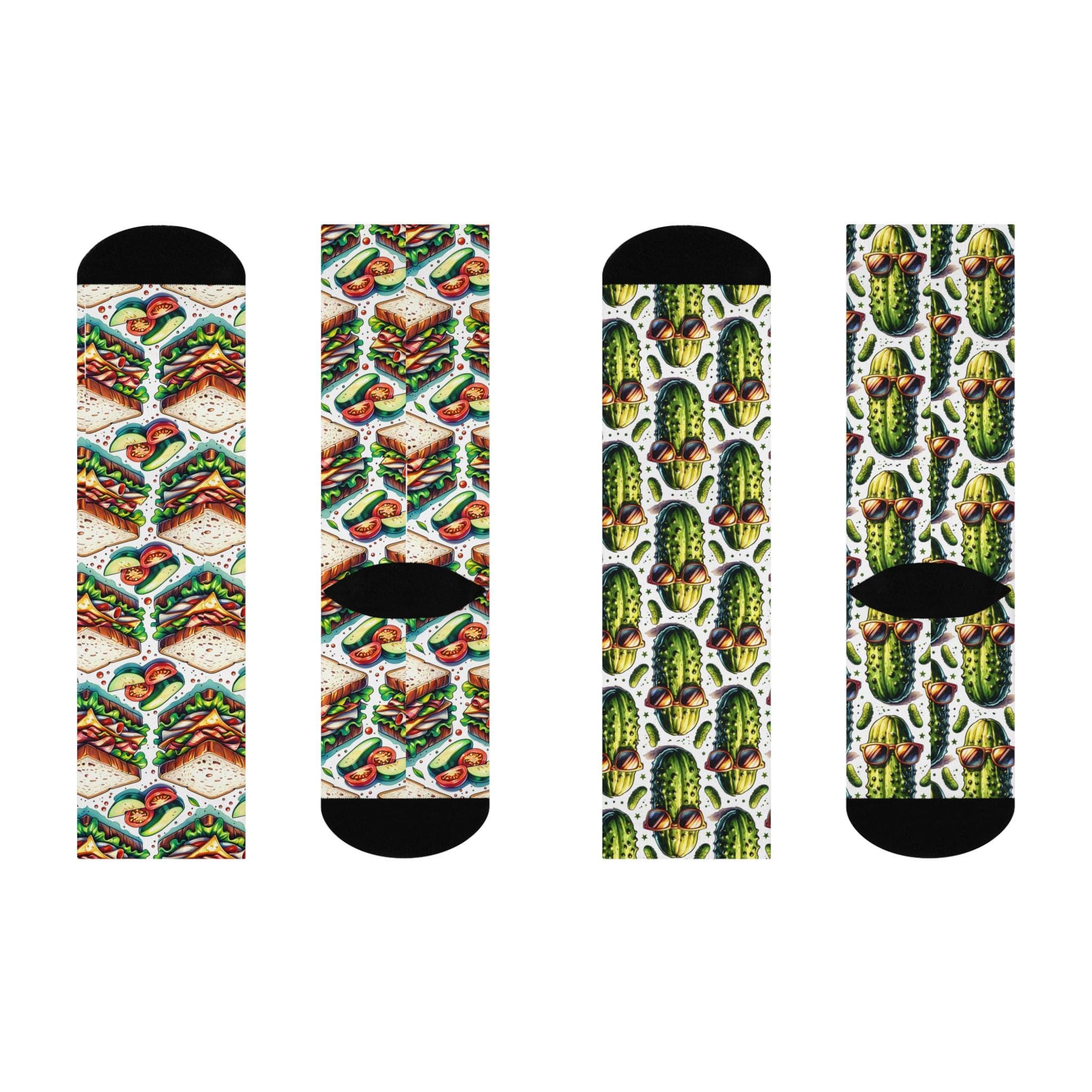 Mismatched Food Socks: Pickle & Sandwich Novelty Crew Socks - image 2