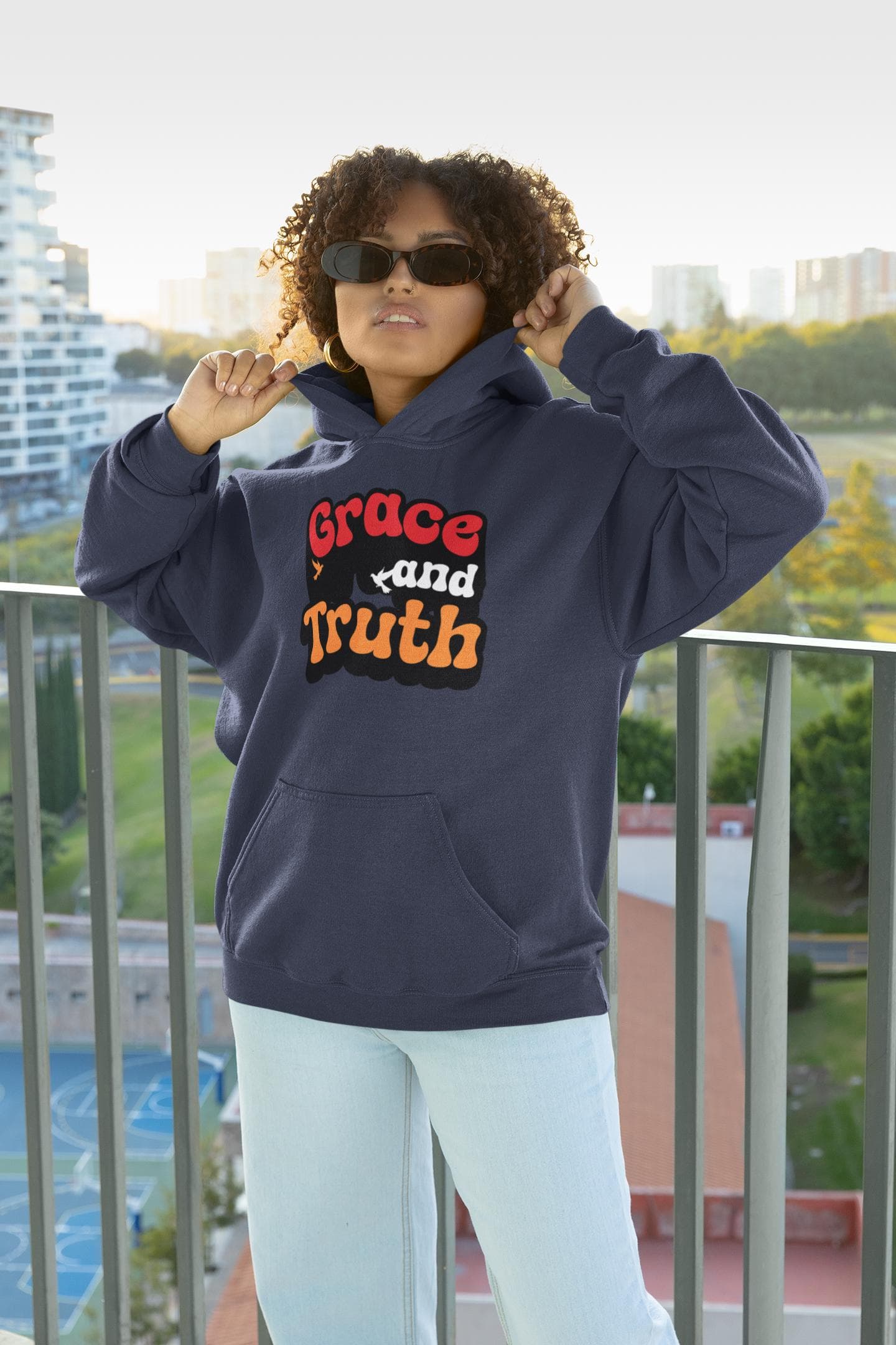 Grace and Truth Retro Unisex Hoodie Bold Faith-Inspired Design for Everyday Comfort - image 3