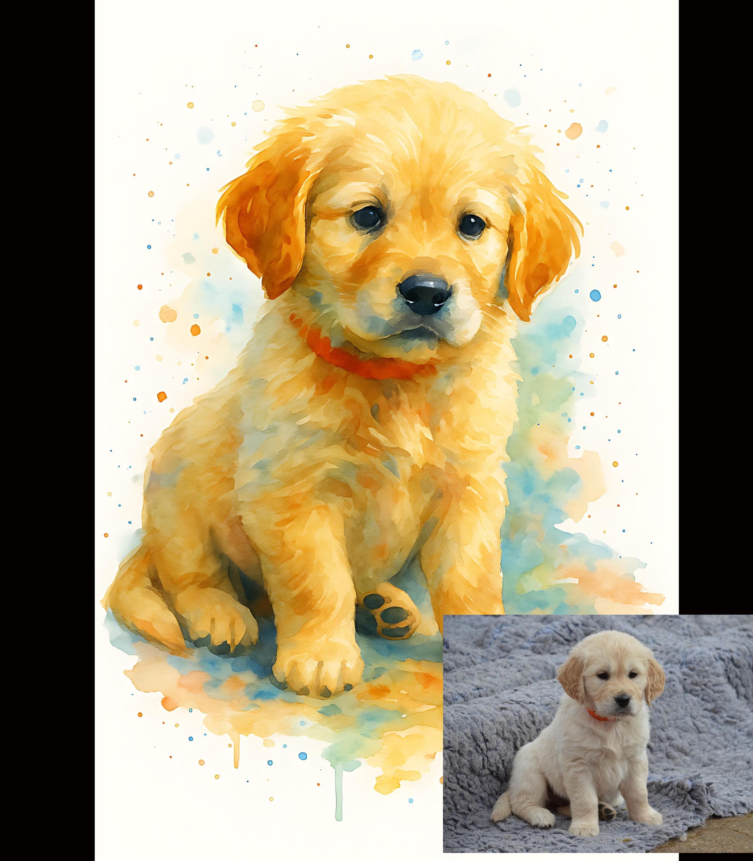 Custom Watercolor Pet Portrait: Vibrant Pet Art (Digital Download)
