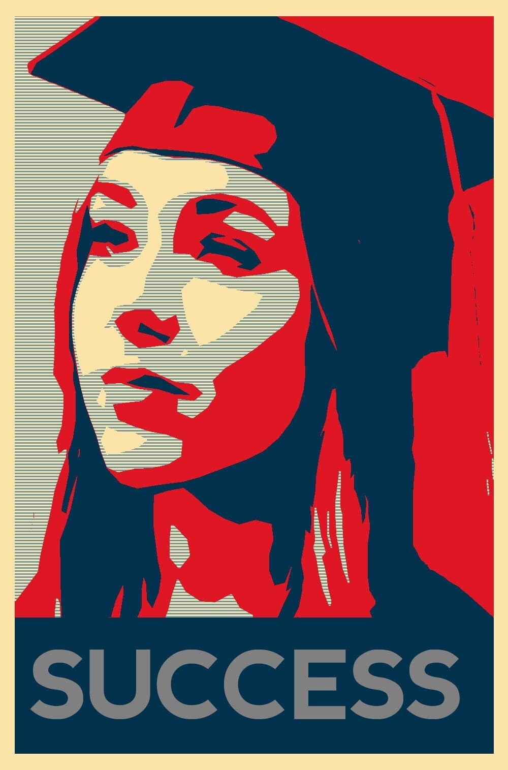 Customized Obama "Hope" Style Digital Portrait - Personalized Pop Art File