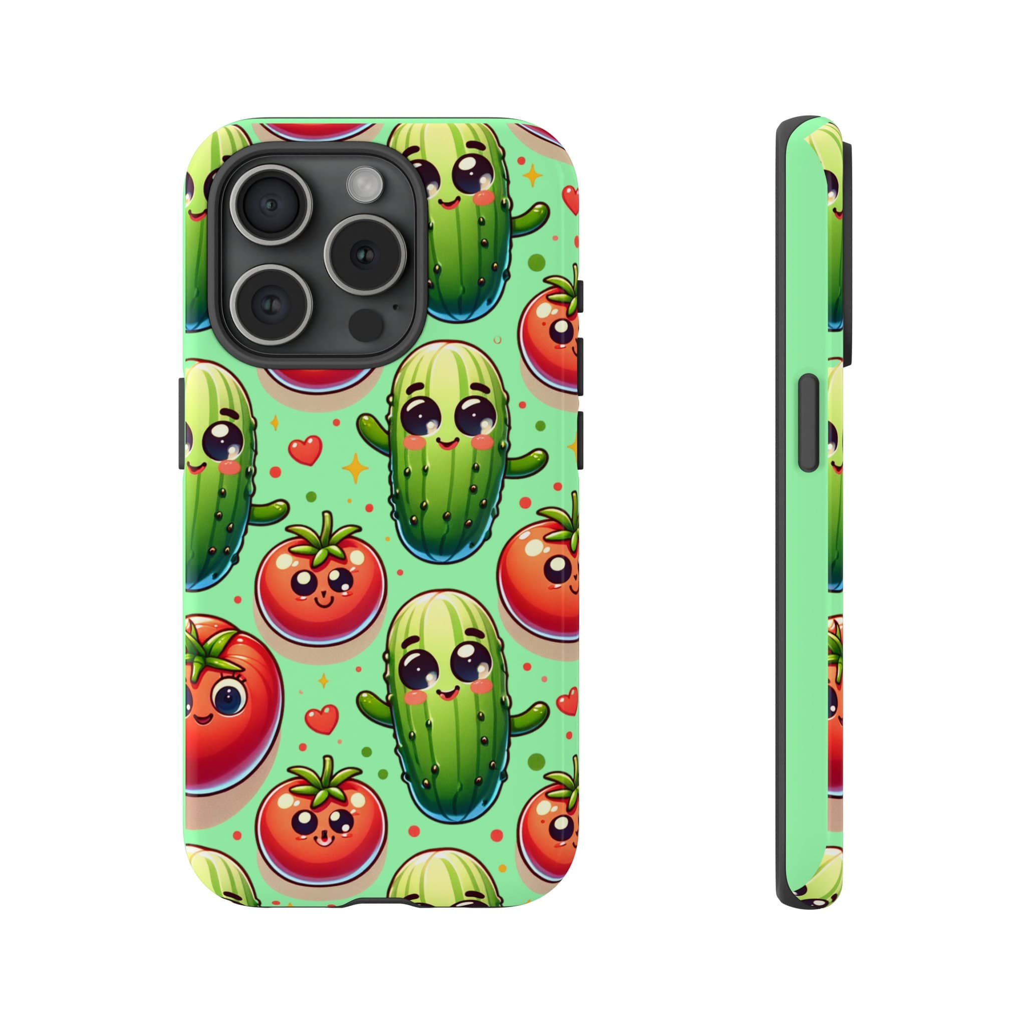 iPhone 15 Series Pickle and Tomato Design Tough Case