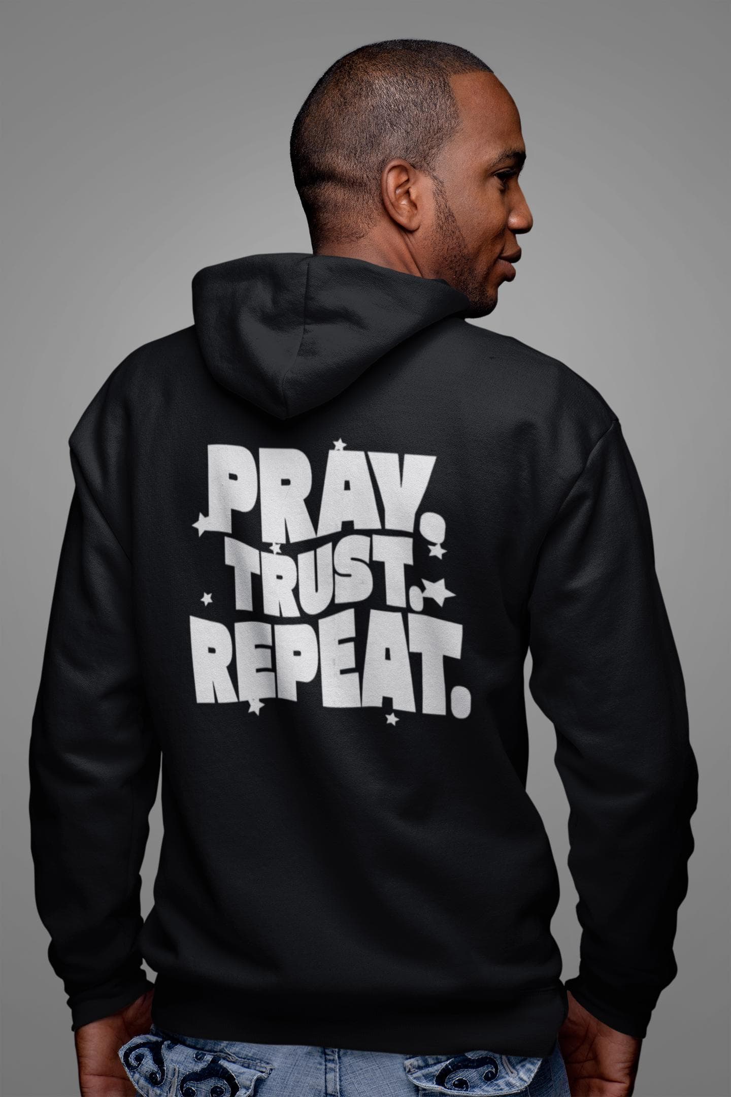 Pray. Trust. Repeat. Zipper Hoodie Back Print - image 4