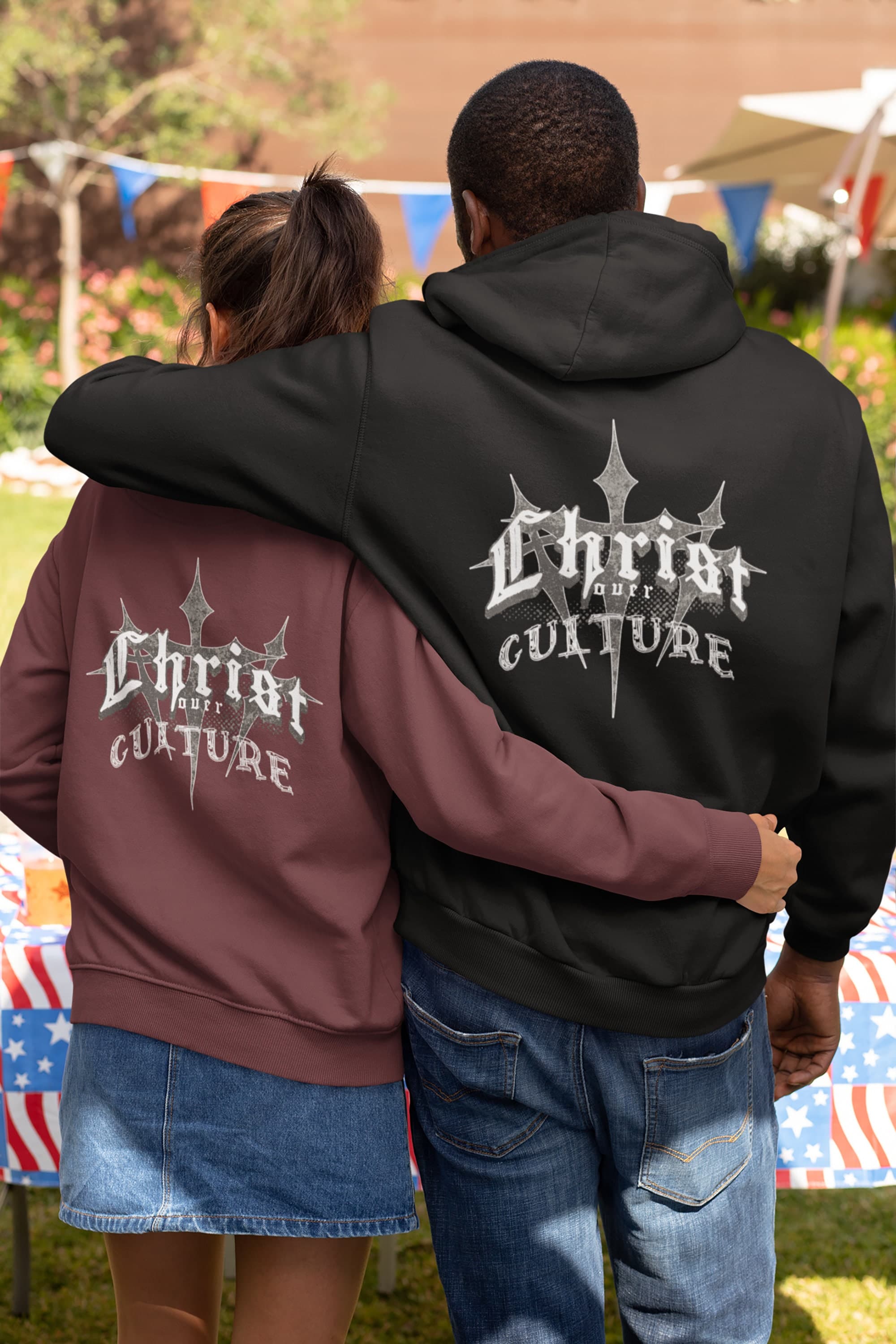 Vintage Y2K 'Christ Over Culture' Streetwear Hoodie Unisex Heavy Blend - image 5