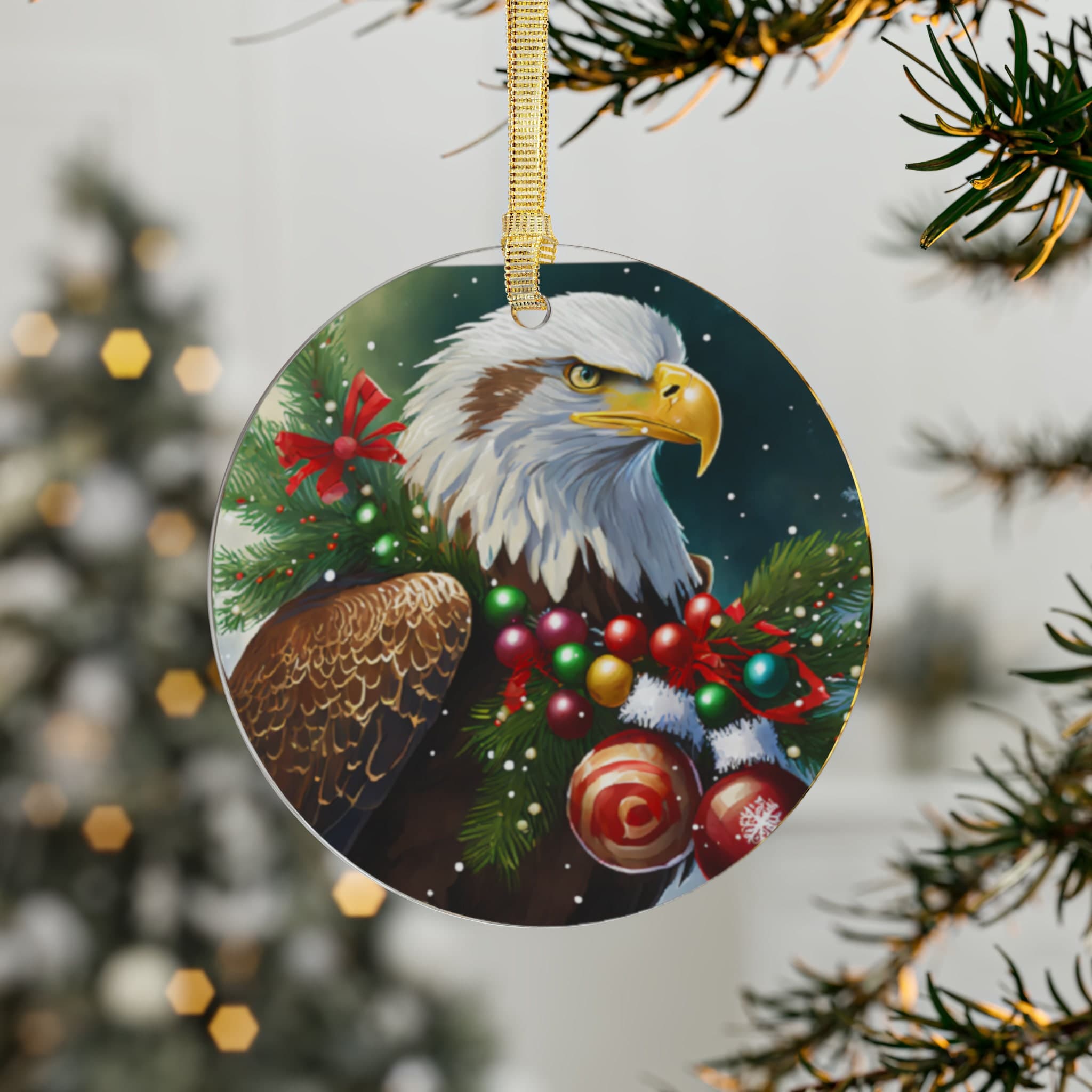 Patriotic Eagle Acrylic Ornaments, Christmas Tree Decor, Holiday Gift, USA Flag Design, Patriotic Decor, Independence Day Ornaments. - image 4