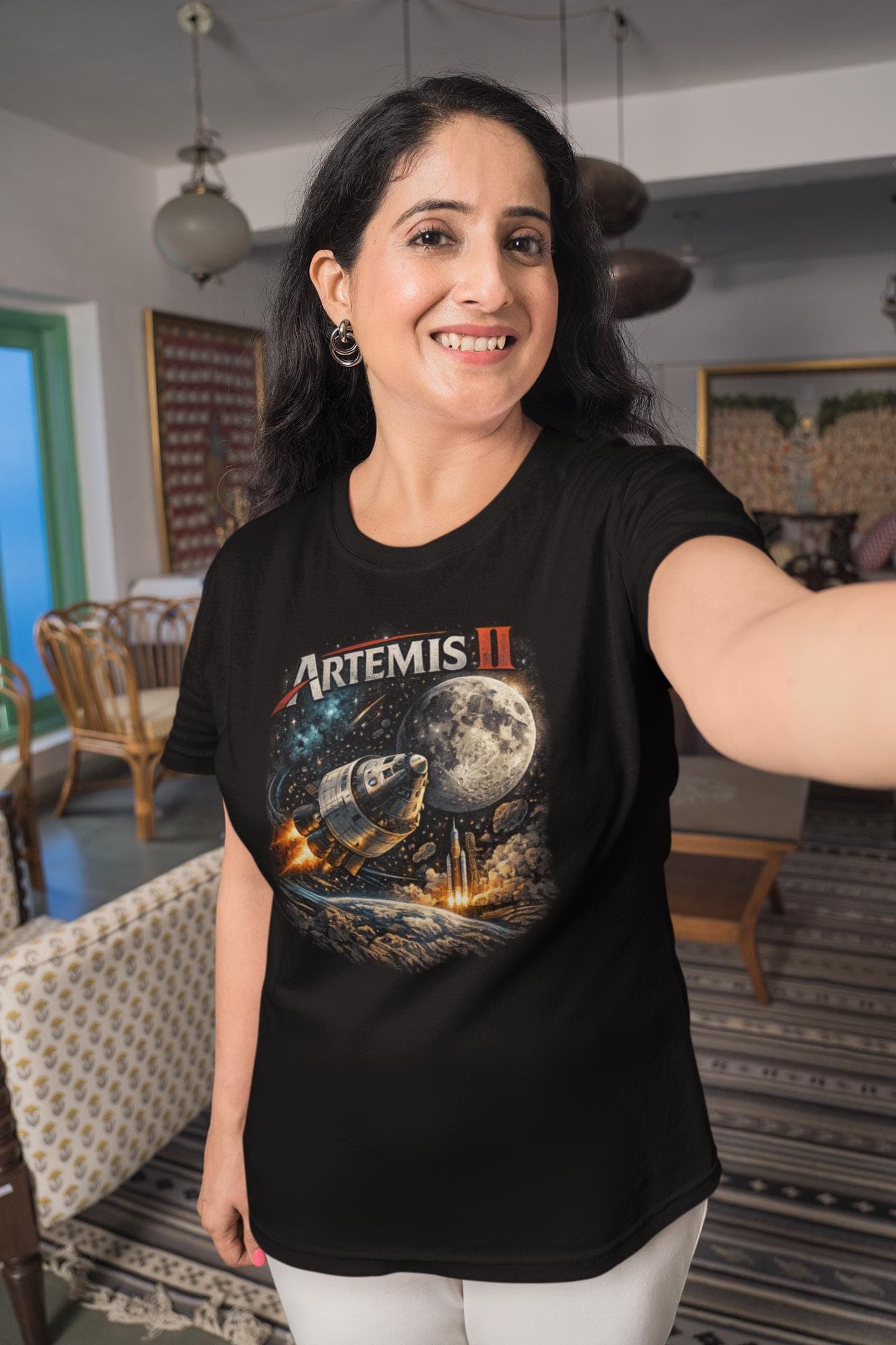 Artemis II Lunar Flyby T-Shirt | Orion Spacecraft, Moon, Retro Graphic Tee - image 4
