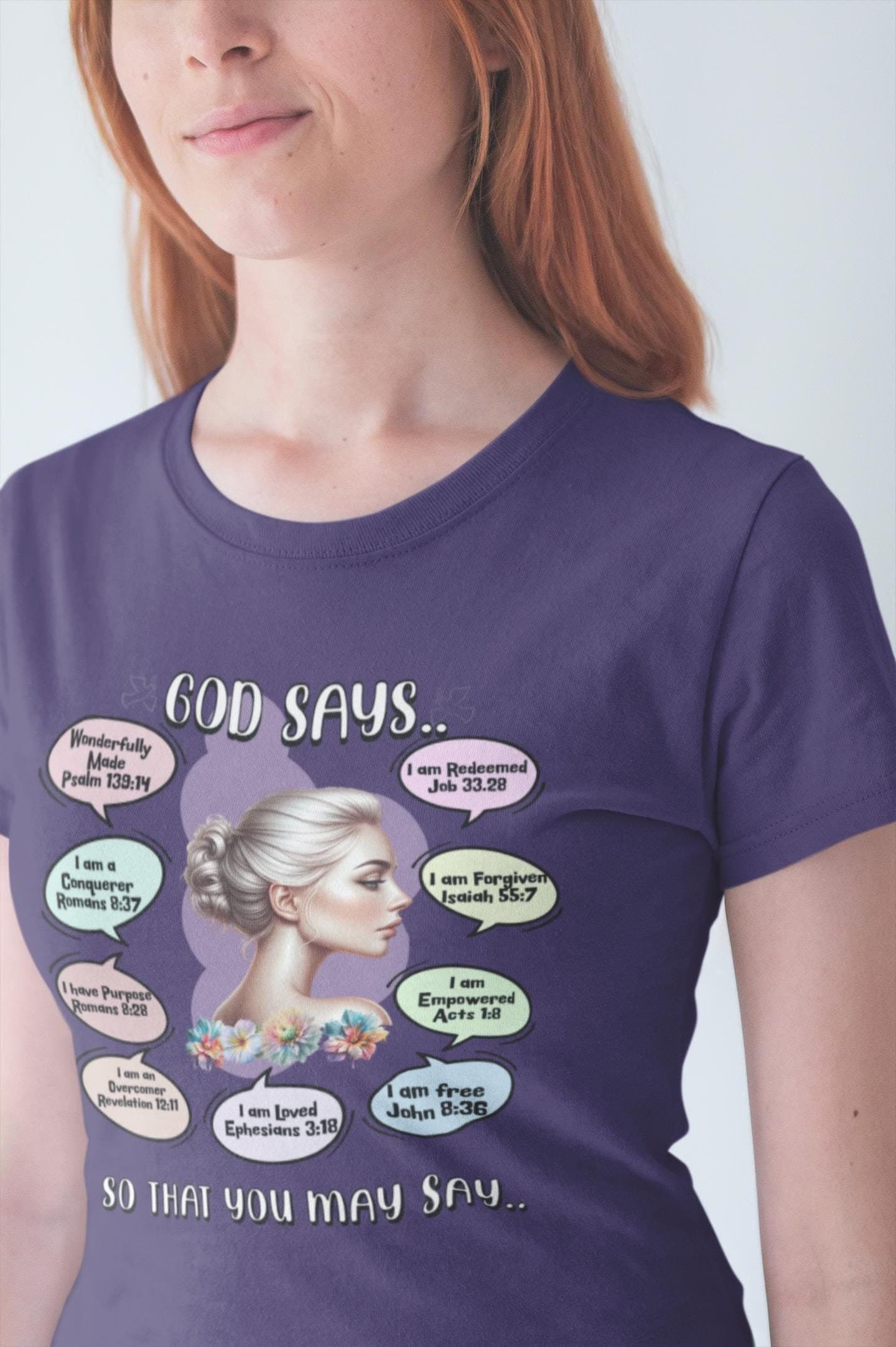 God Says T-Shirt - Biblical Affirmations Illustration Designed for Women