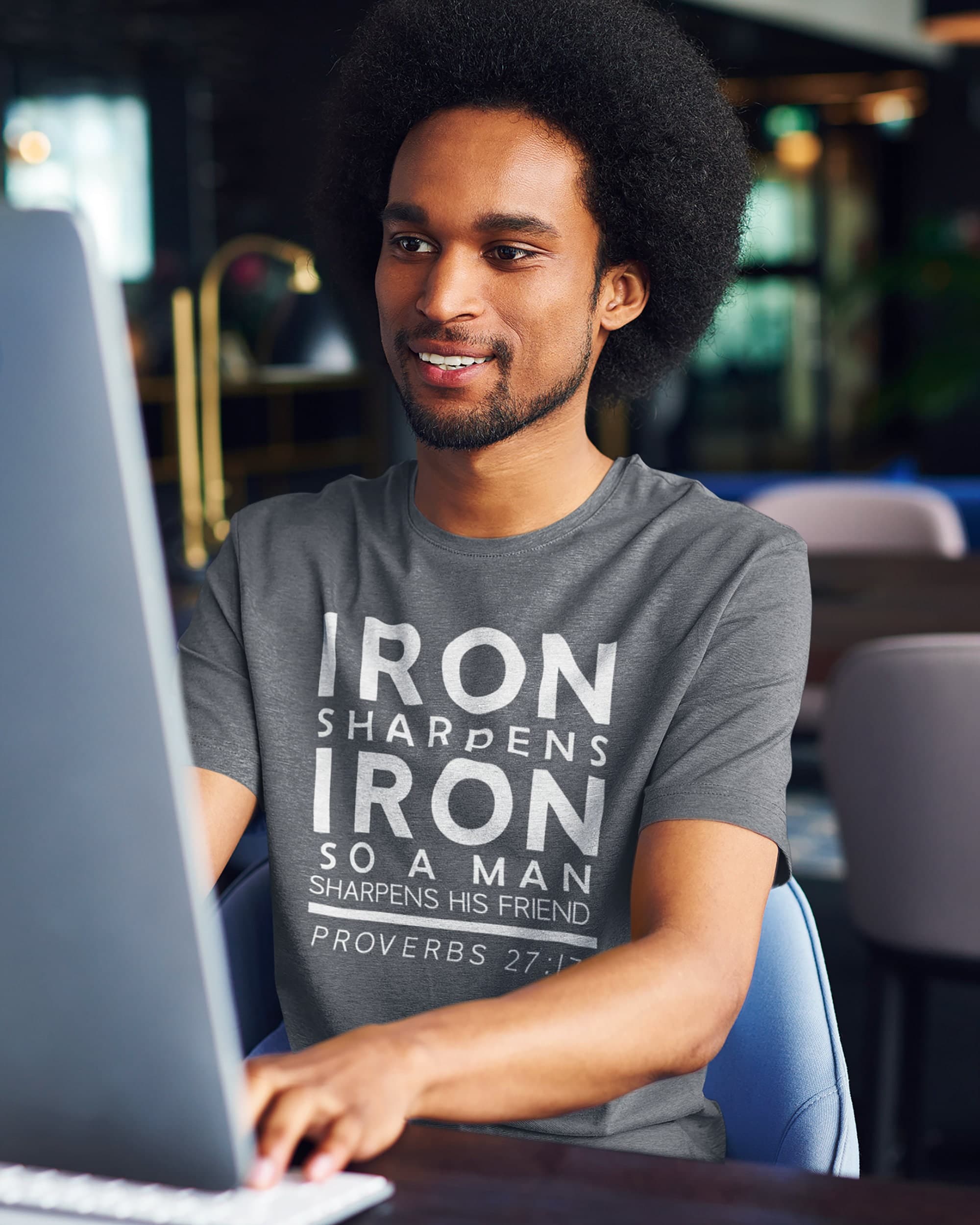 Iron Sharpens Iron Shirt Christian Tee Proverbs 27 17 Faith Based Gift for Men - image 5