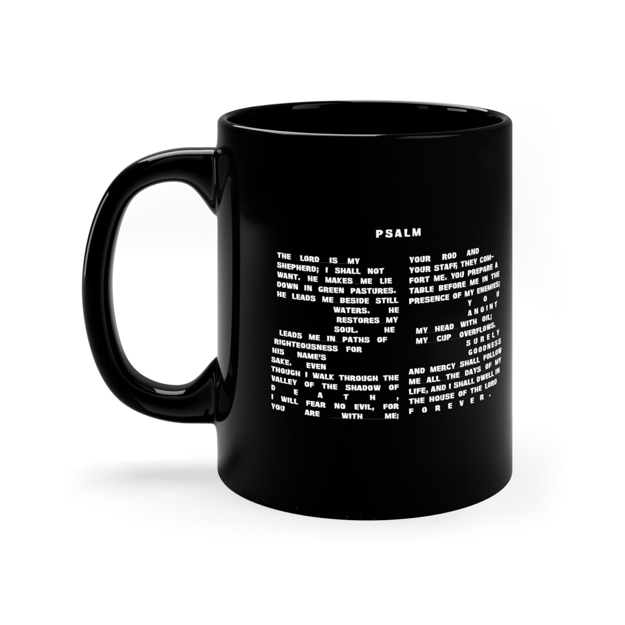 Psalm 23 Black Coffee Mug: Bible Verse Gift - image 4