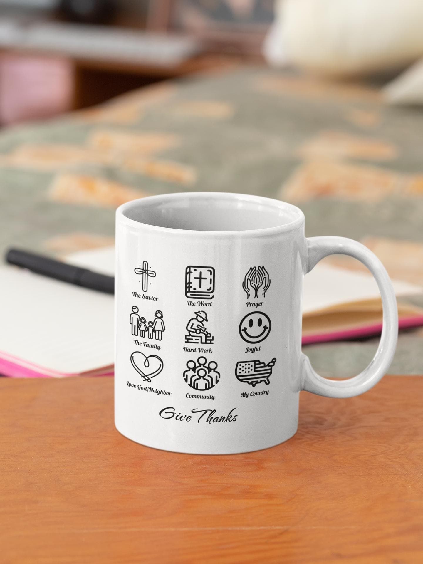 Christian Virtues Coffee Mug - Icons of Faith and Life Design - image 5