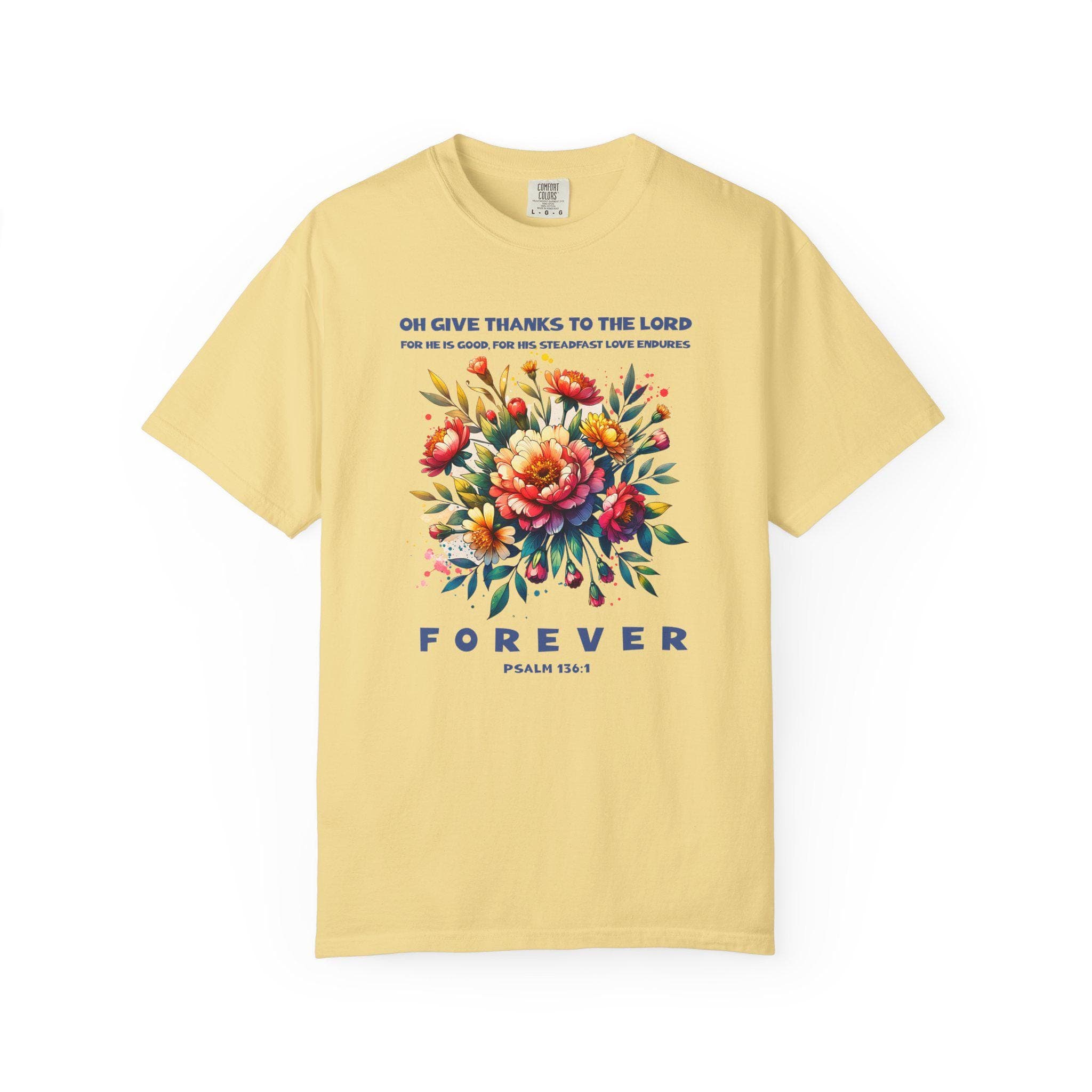Boho Floral Christian Shirt: Comfort Colors Thanksgiving Tee