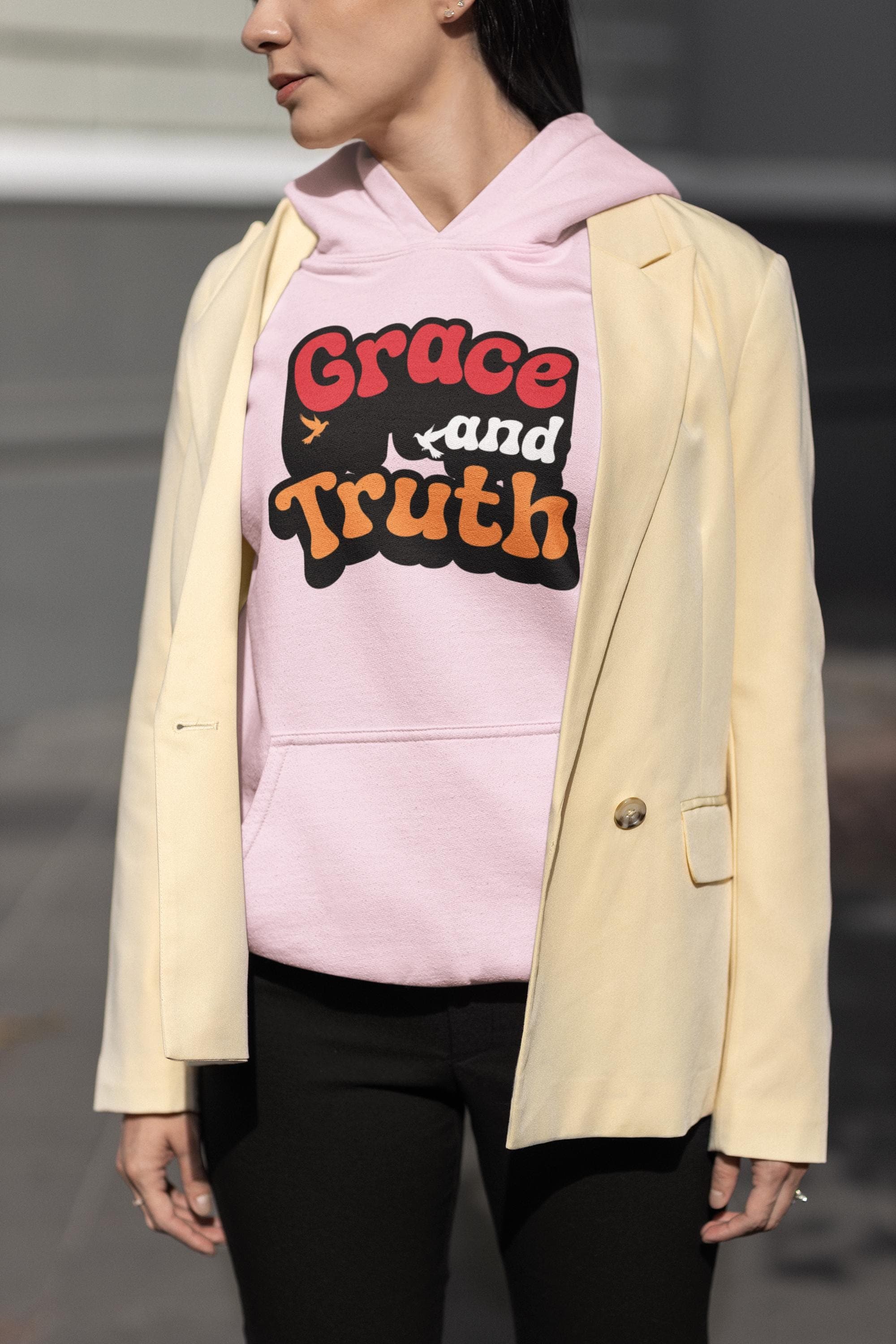 Grace and Truth Retro Unisex Hoodie Bold Faith-Inspired Design for Everyday Comfort - image 5