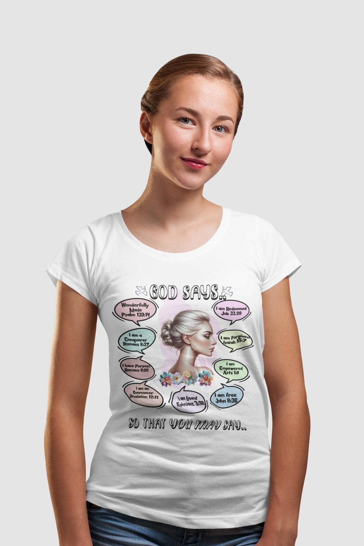God Says T-Shirt - Biblical Affirmations Illustration Designed for Women - image 3