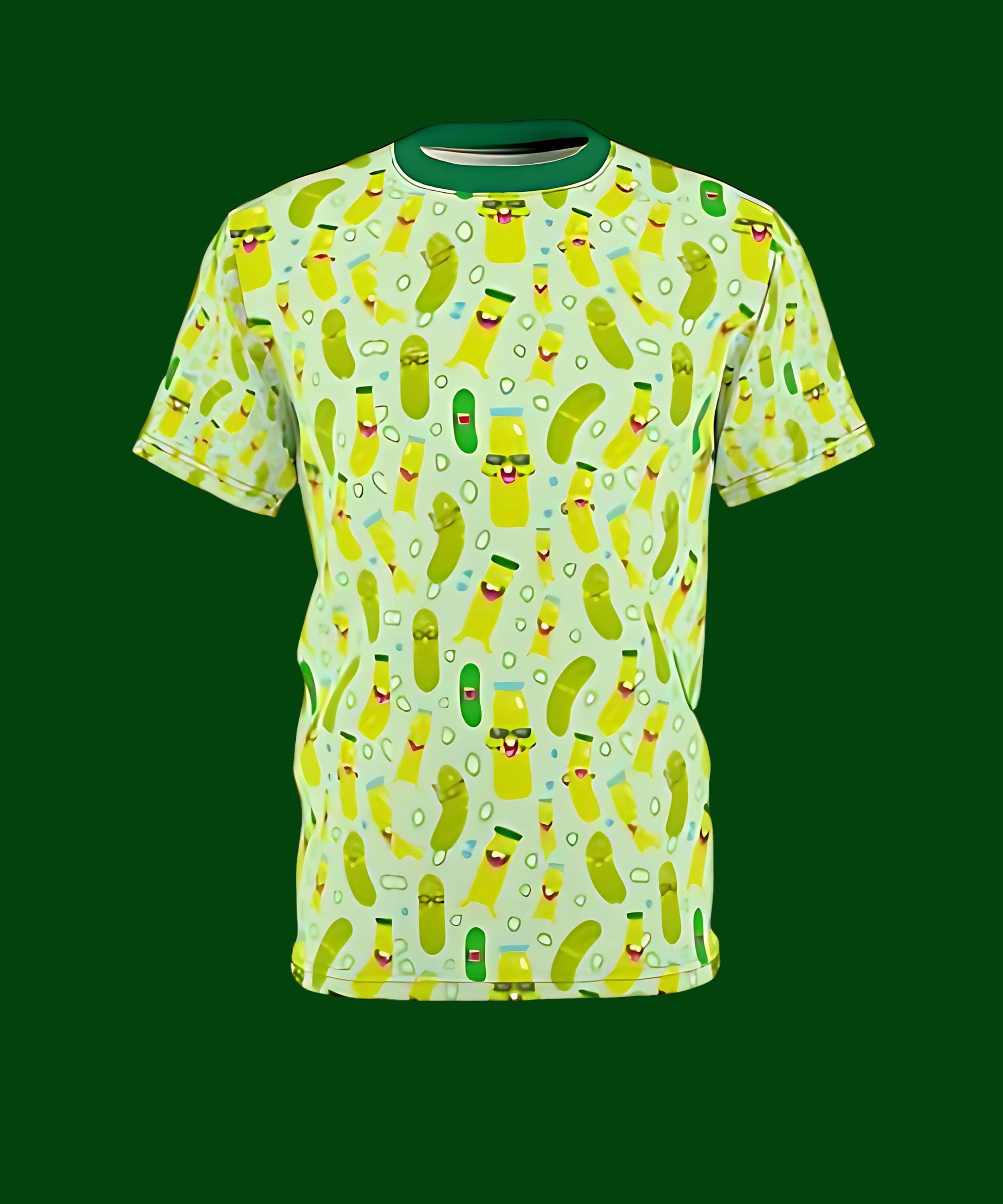 Groovy Pickles All Over Print T-Shirt: Funky Whimsical Tee
