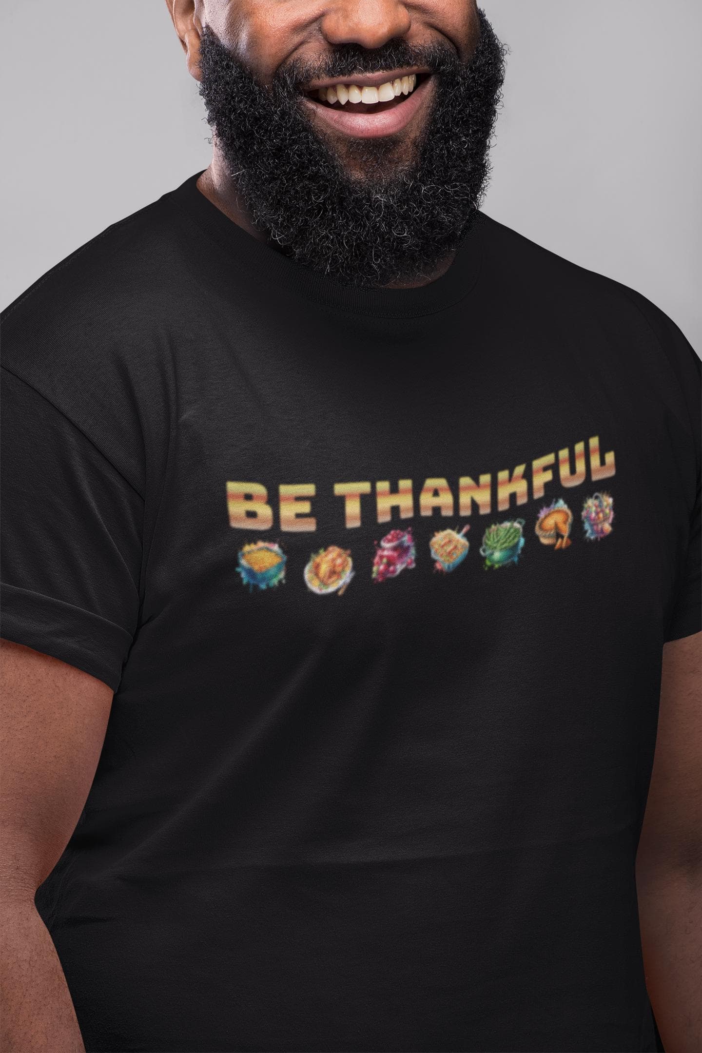 Be Thankful Thanksgiving Feast T-Shirt with Holiday Dishes - image 5