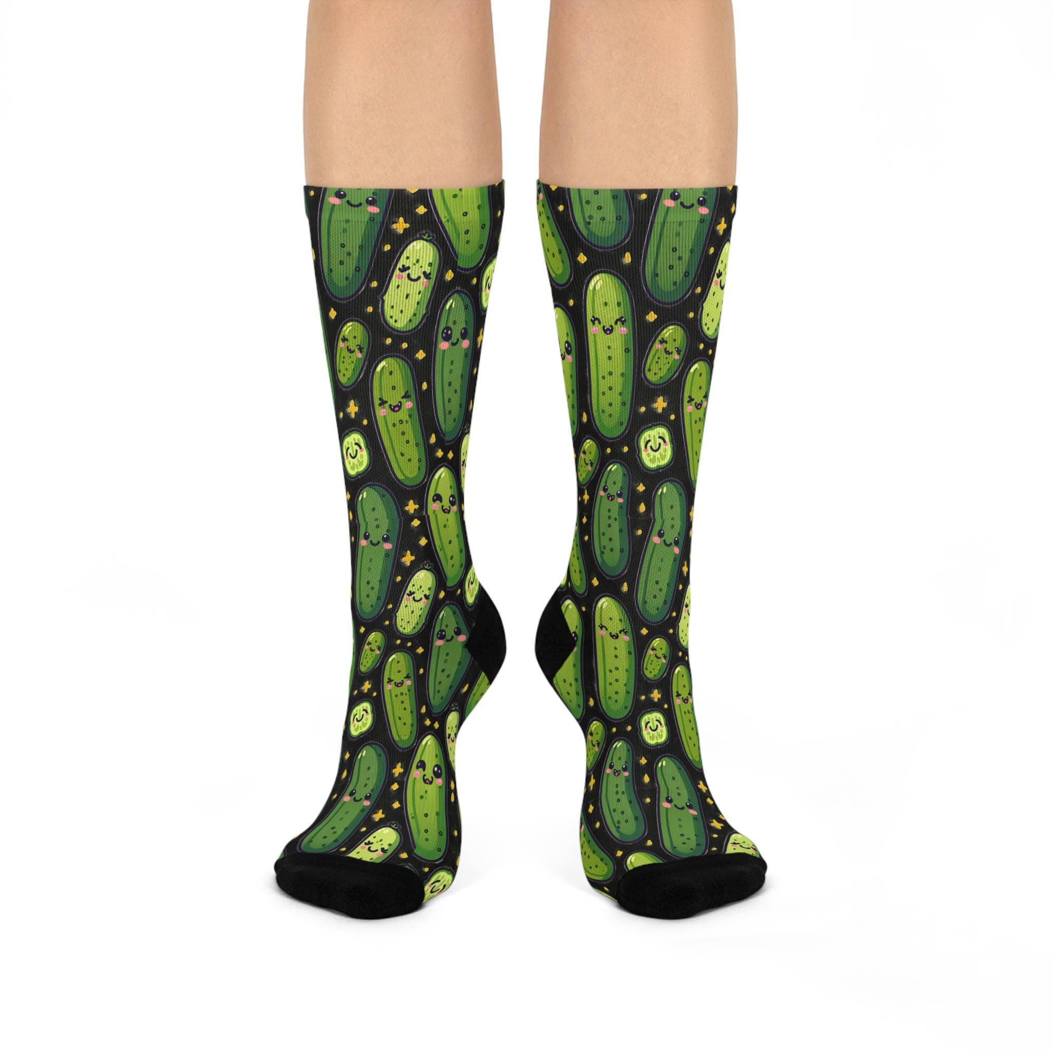 Dill Pickle Pattern Crew Socks: Funny Foodie Gift