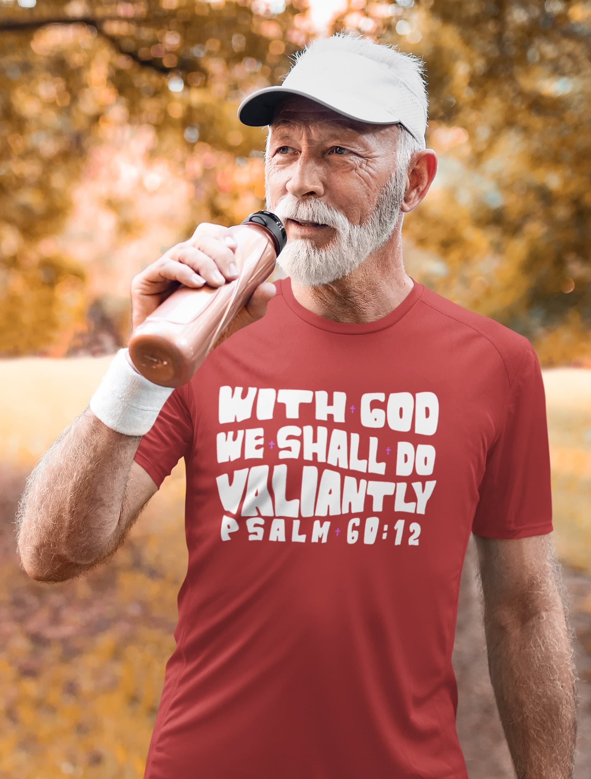 With God We Shall Do Valiantly T-Shirt, Proverbs 60:12 Bible Verse Tee - image 4