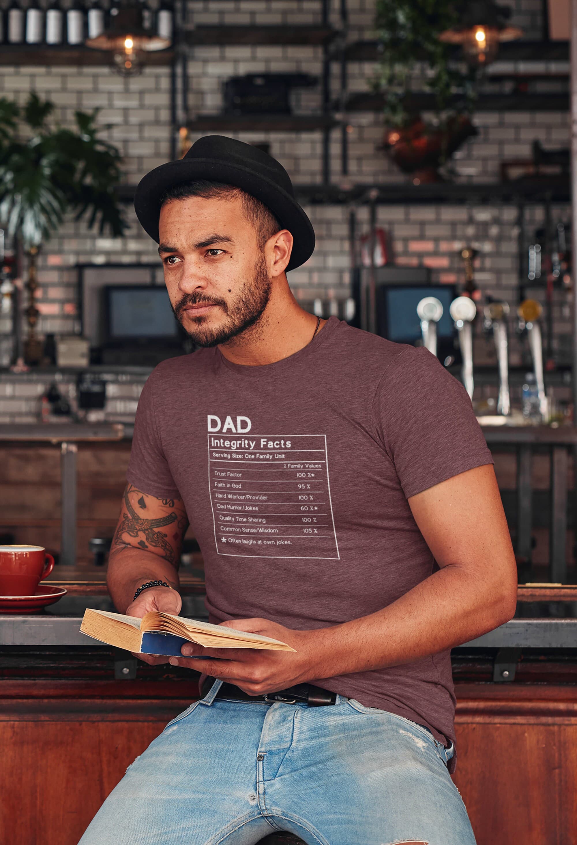 Dad: Integrity Facts T-Shirt Nutrition Label Style Father's Day Gift - image 3