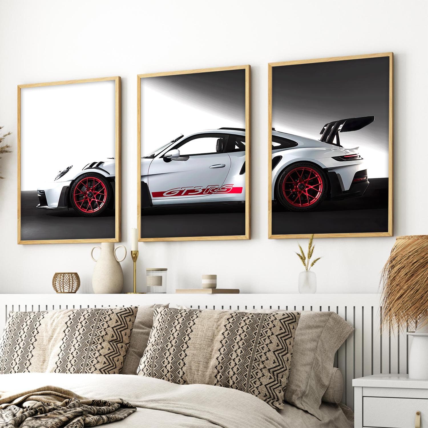 Supercar Porsche Wall Art Set of 3 | Racing Car Art Prints | Modern Car Decor for Home & Office | Car Enthusiast Gift  Porsche Car Art - image 4