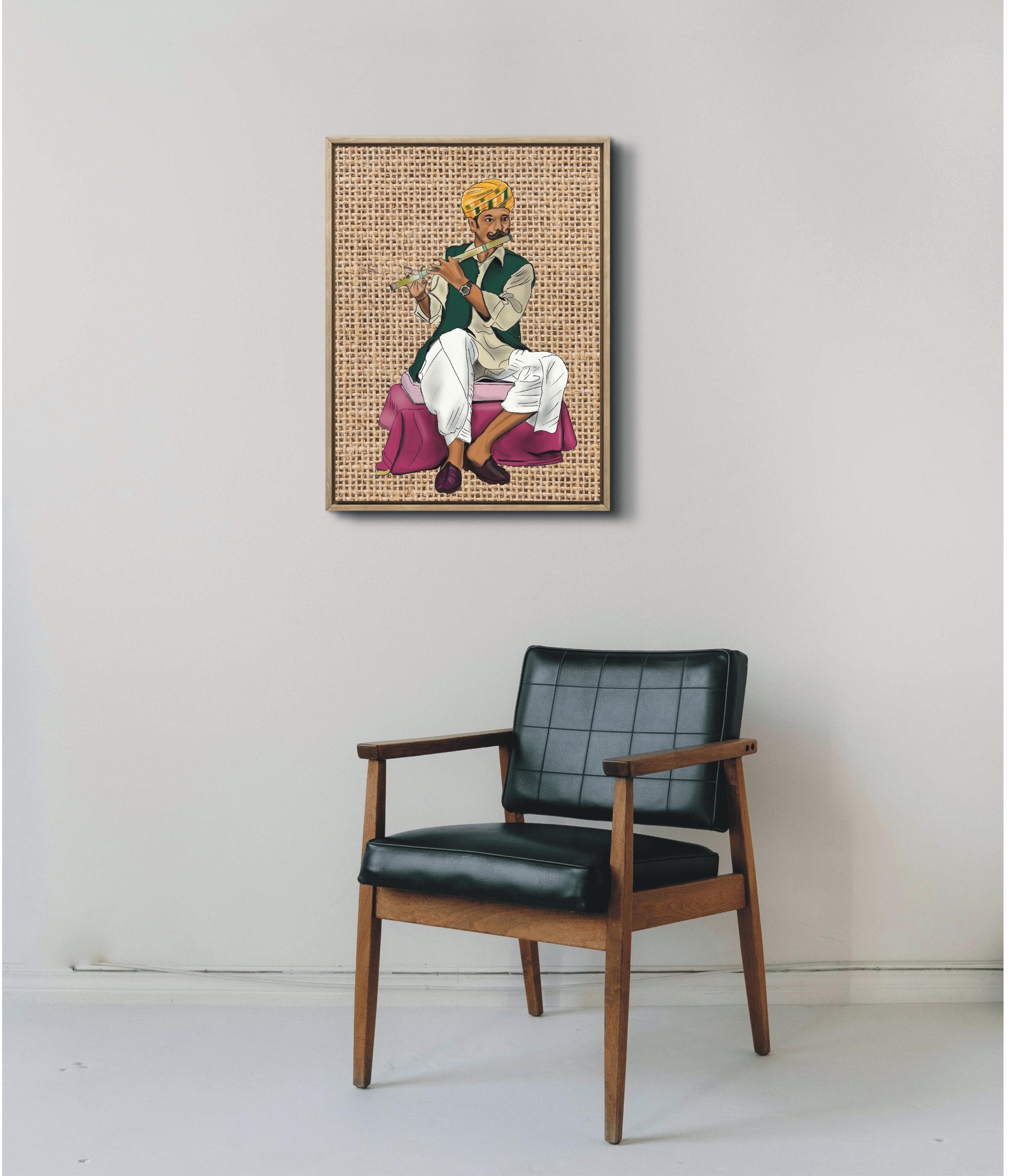 Rajasthani Folk Musician Wall Art | Digital Download | Indian Traditional Decor Home Decor Indian Folk Art Digital Print | Instant Download - image 5