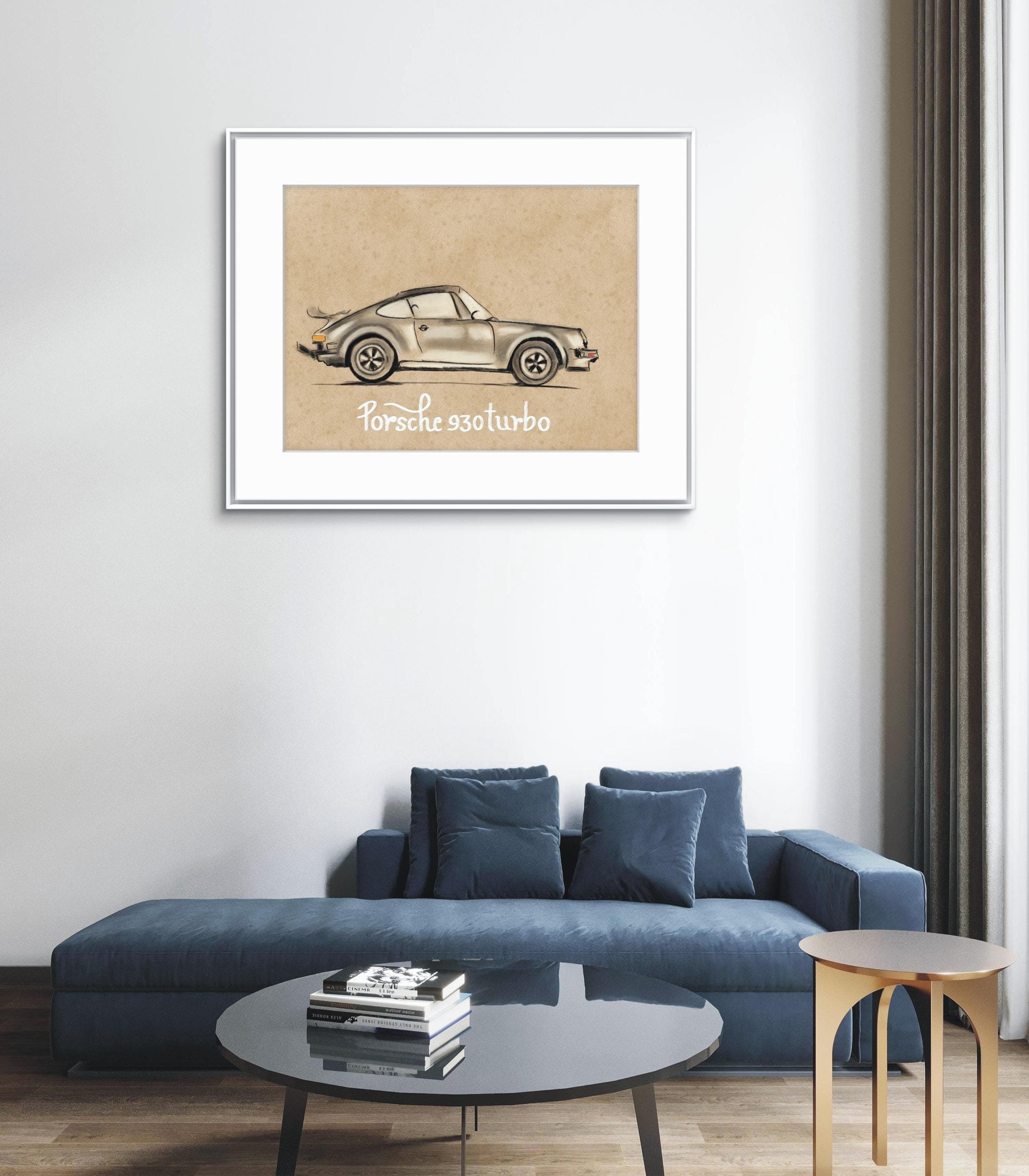 Porsche 930 Turbo Art Print, PRINTABLE, Digital Download, Automotive Wall Art, Car Posters, Porsche Painting Print, Classic Car Painting - image 5