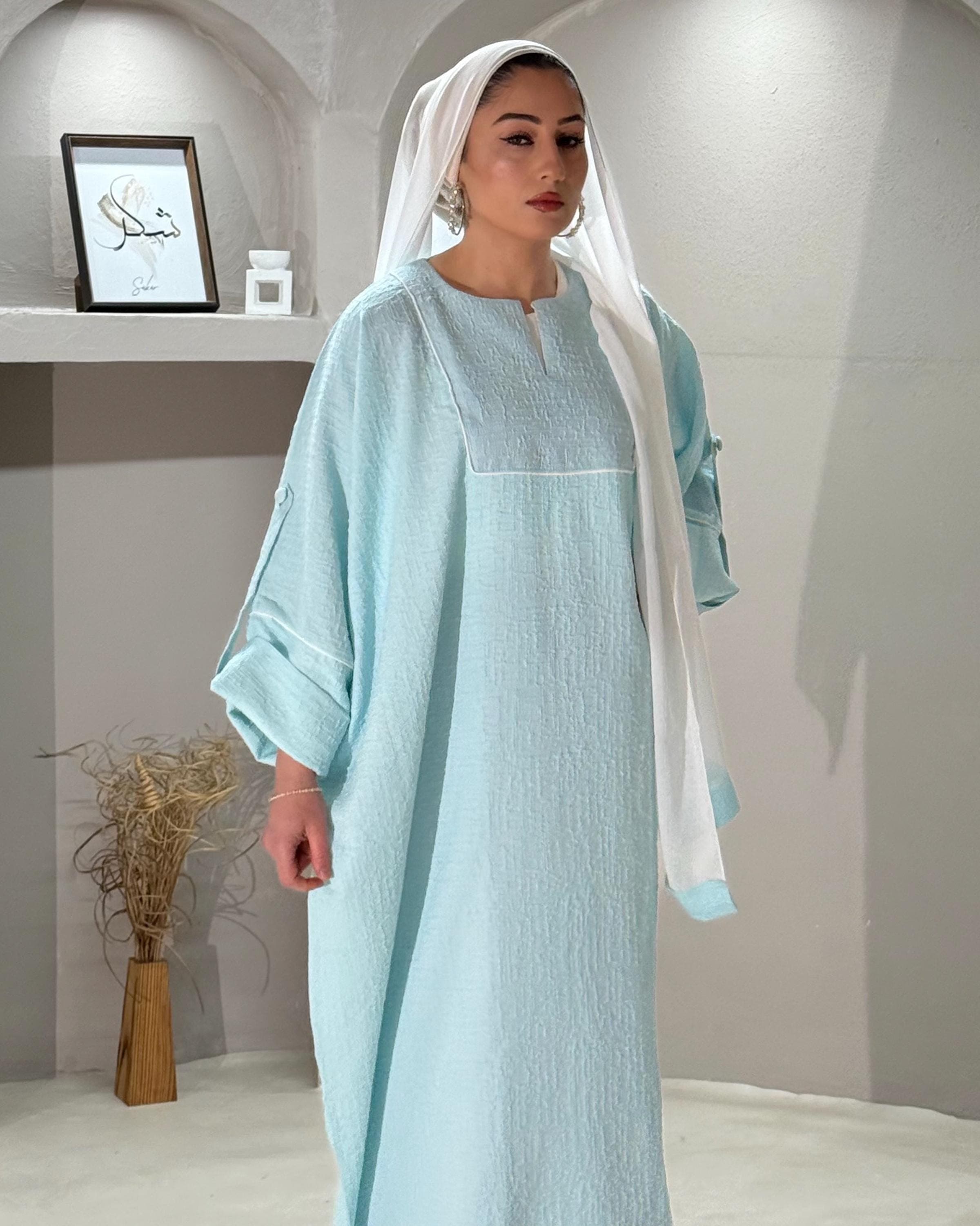 Winter Closed Butterfly with Square Neck (Sky Blue)