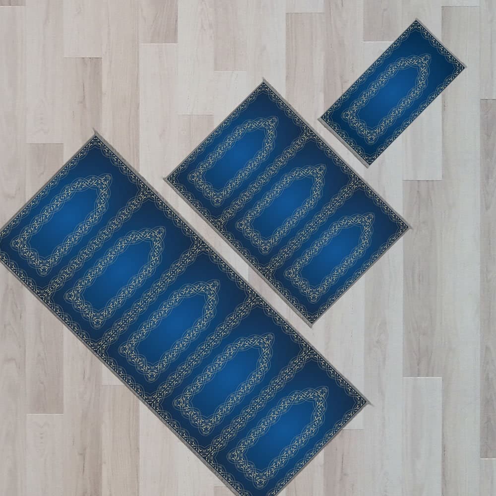Group Family Prayer Mat Personalized, Foam Padded Muslim Rug, Islamic Gift, Large Janamaz, Designer Sejadah 609 - image 3