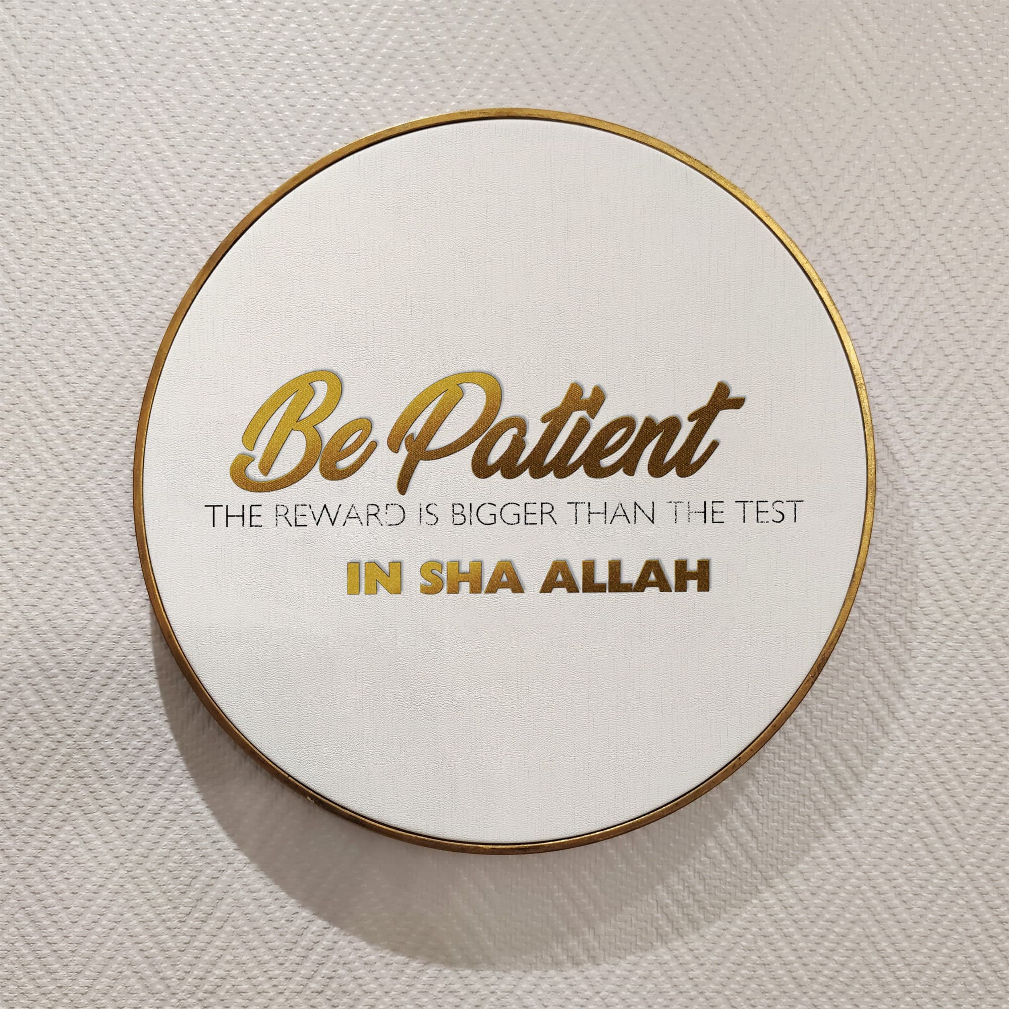 Islamic Quote Wall Art, Be Patient Reward Bigger, Quran Islamic Quote Home Wall Decor Painted Wood, Eid, Designer Sejadah IQ0003 - image 3