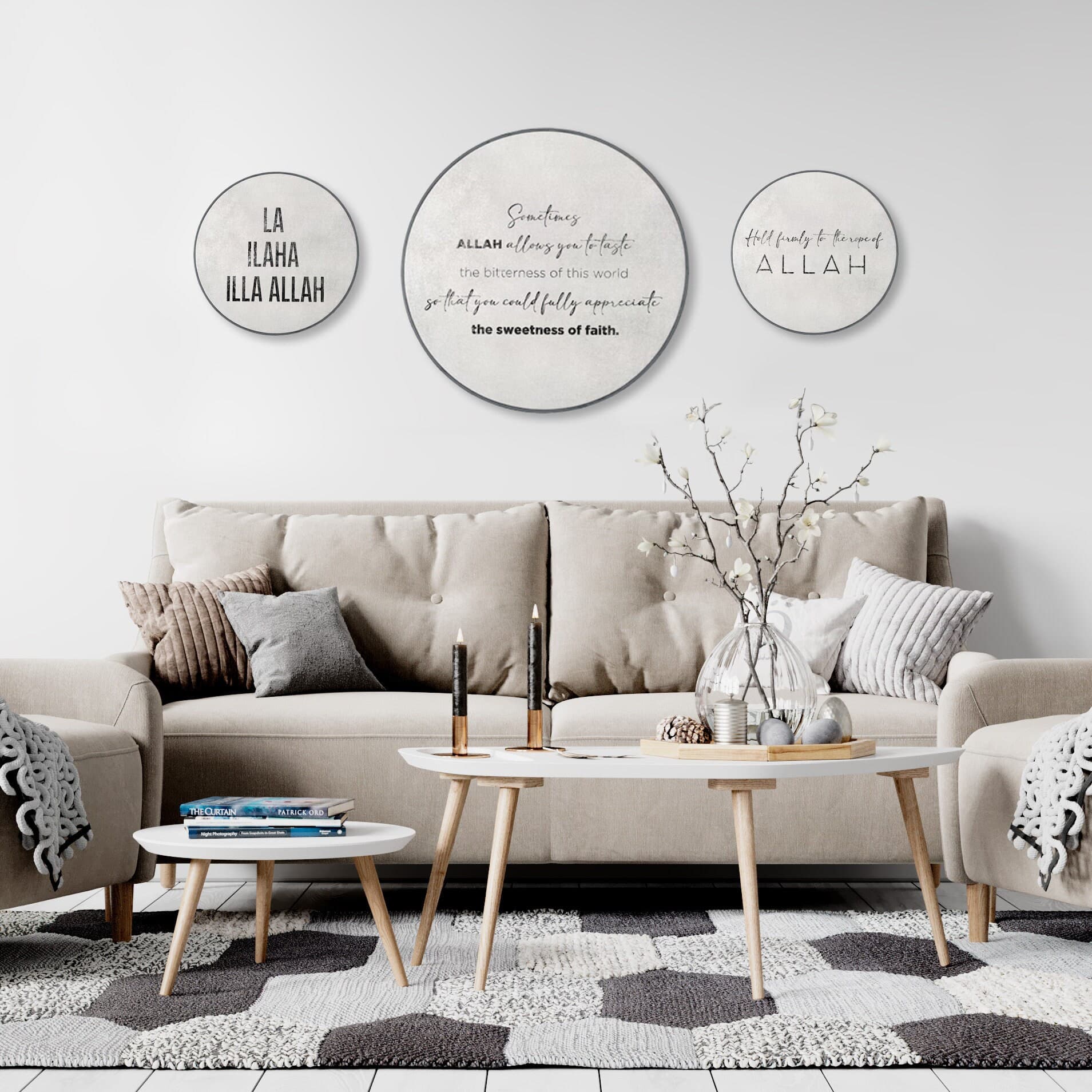 Islamic Quote Wall Art, The Sweetness Of Faith, Quran Islamic Quote Home Wall Decor Painted Wood, Eid, Designer Sejadah IQ0014 - image 5